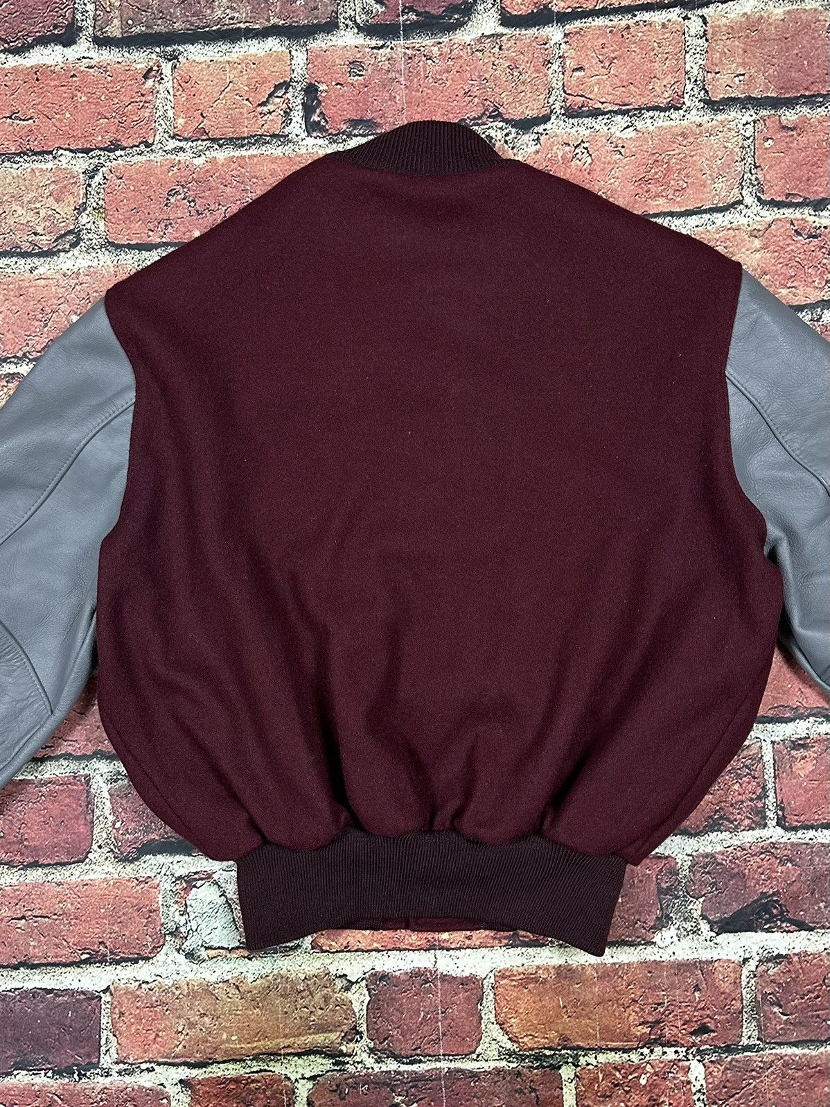 Delong × Vintage Vintage DeLong Letterman Varsity Jacket 80s Wool Leather Size US L / EU 52-54 / 3 - 4 Thumbnail