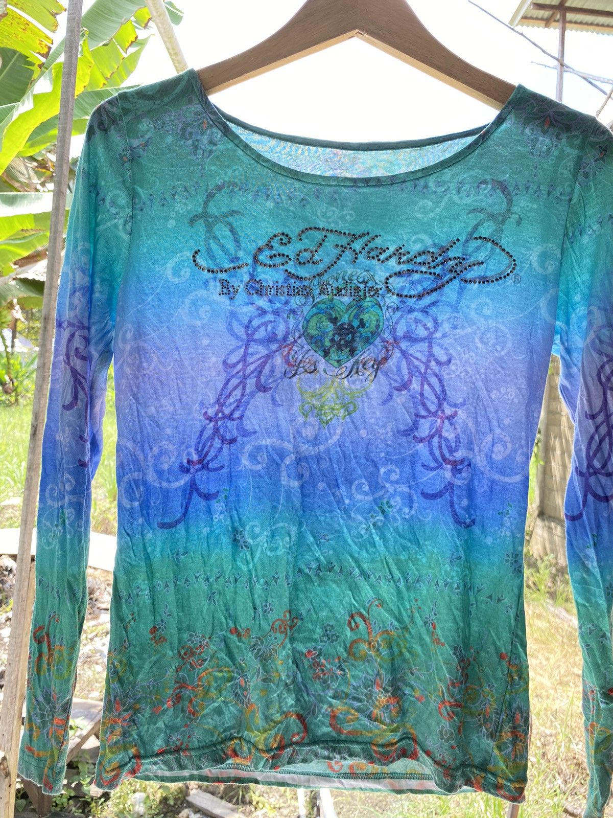 Ed Hardy × Vintage Vintage mesh ed hardy print mesh tattoos y2k style Size M / US 6-8 / IT 42-44 - 5 Thumbnail