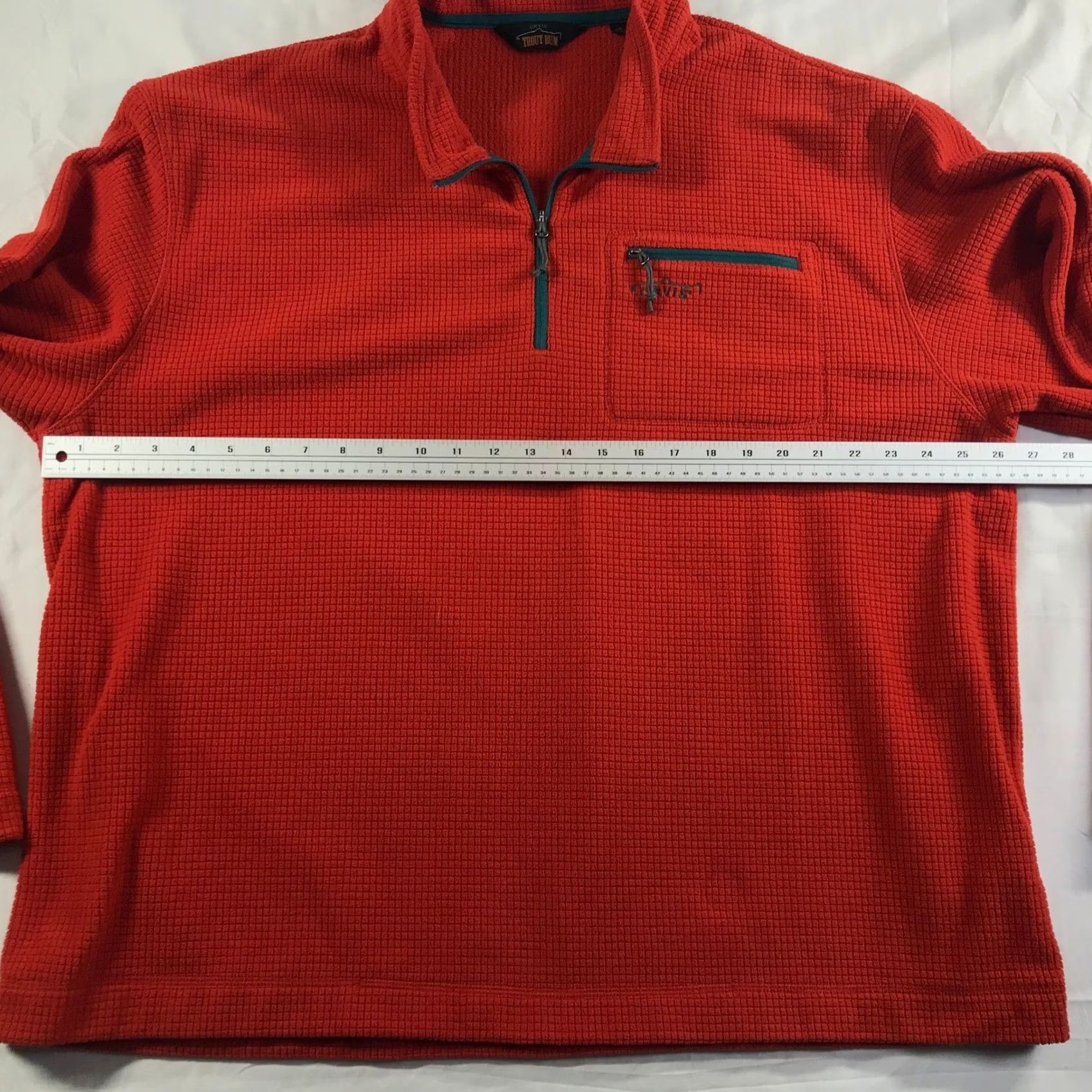 Orvis Orvis Trout Bum Mens XXL Red Waffle Knit Quarter Zip Fleece Pullover Sweater Size US XXL / EU 58 / 5 - 3 Thumbnail