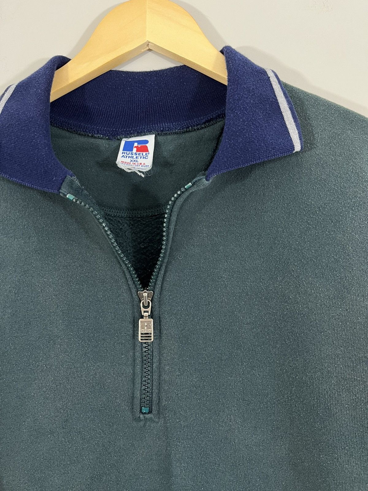 Russell Athletic Sun Faded Boxy Fit Quarter Zip Size US XXL / EU 58 / 5 - 5 Thumbnail