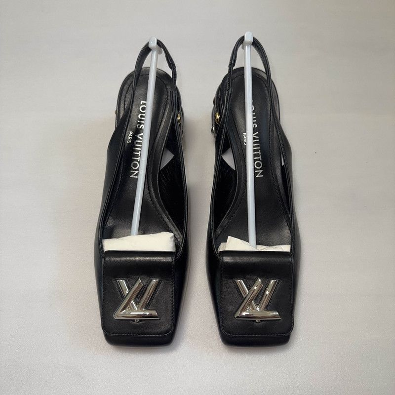 Louis Vuitton Louis Vuitton Classic Logo Square Heel Pumps -2508 Size US 6 / IT 36 - 2 Thumbnail
