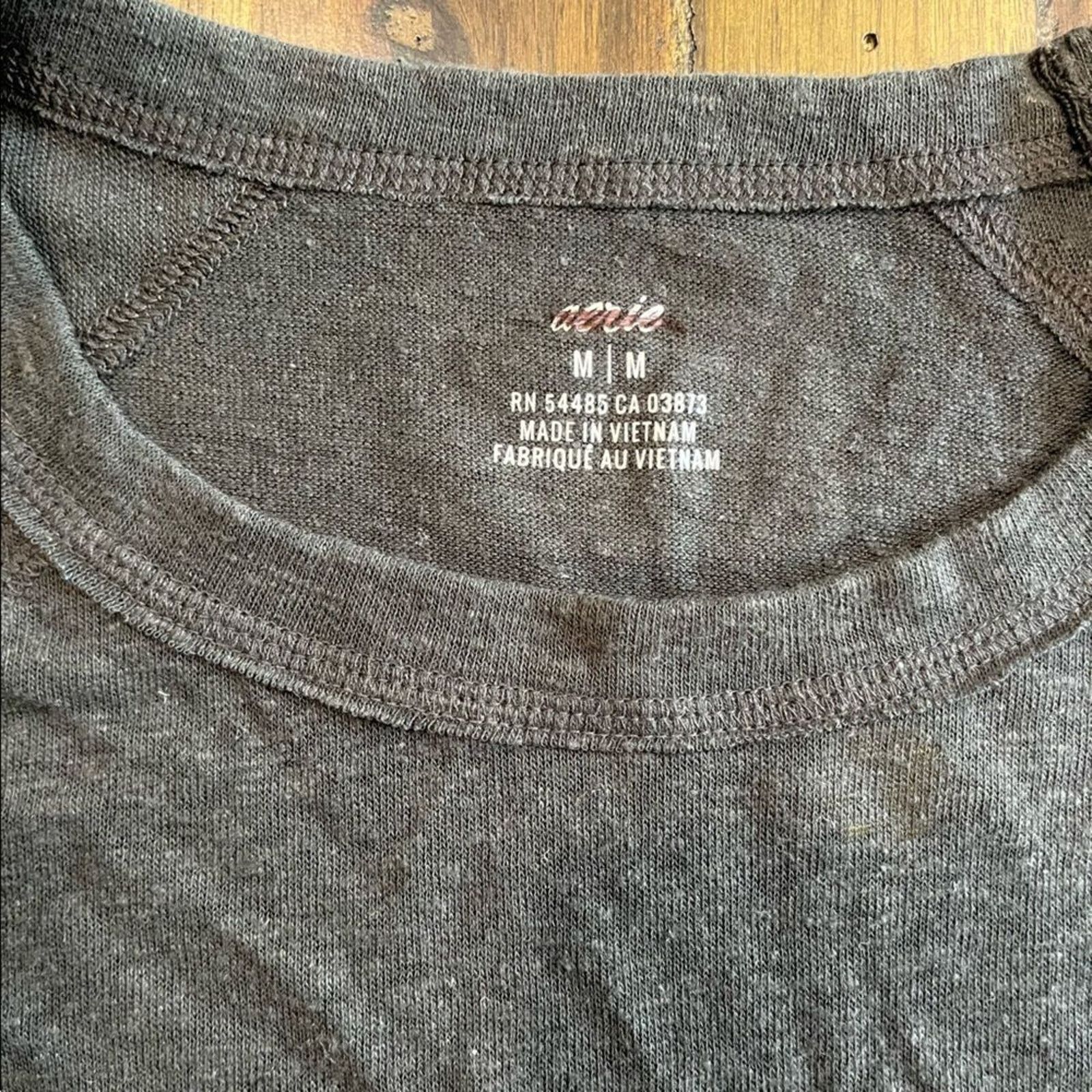 Vintage Aerie Charcoal Gray Cropped Tee, Women's Size Medium Size M / US 6-8 / IT 42-44 - 3 Thumbnail