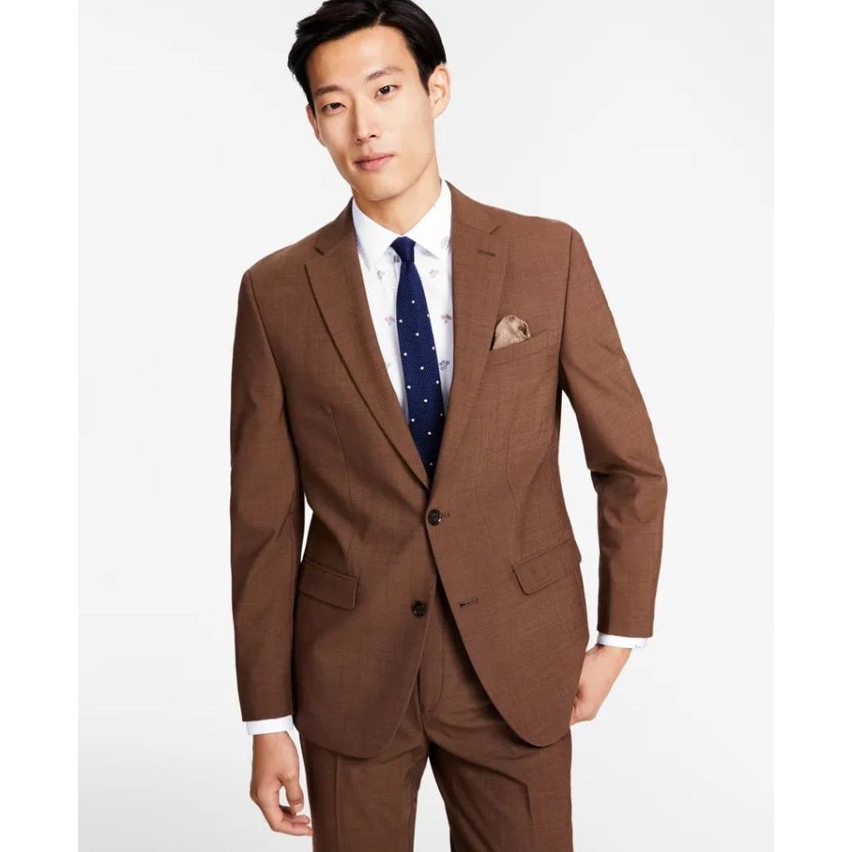 Bar III Bar III Men's Rust Brown Wool-Blend Slim Suit Jacket 38S Size 38S - 1 Thumbnail
