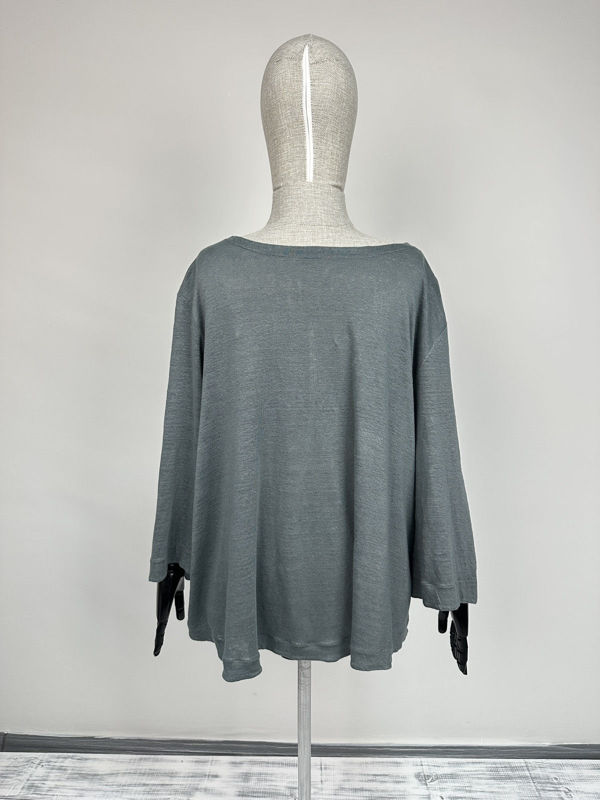 Transit TRANSIT PAR SUCH Linen Blend Gray Cardigan 3/4 Sleeve Top Size XL / US 12-14 / IT 48-50 - 2 Thumbnail