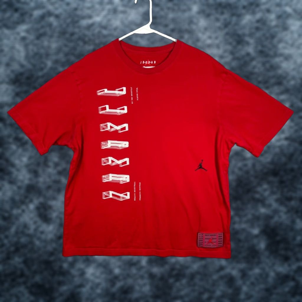 Jordan Brand Nike Air Jordan Mens XL Red Graphic T-Shirt Cotton Crewneck Athletic Shirt Size US XL / EU 56 / 4 - 1 Thumbnail