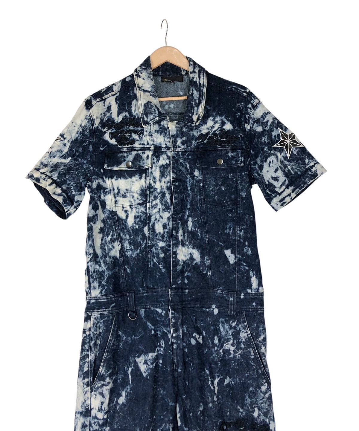 Japanese Brand Jpn Brand Dry Moon Acid Wash Jumpersuit Embroidery Coveralls Size US M / EU 48-50 / 2 - 12 Thumbnail