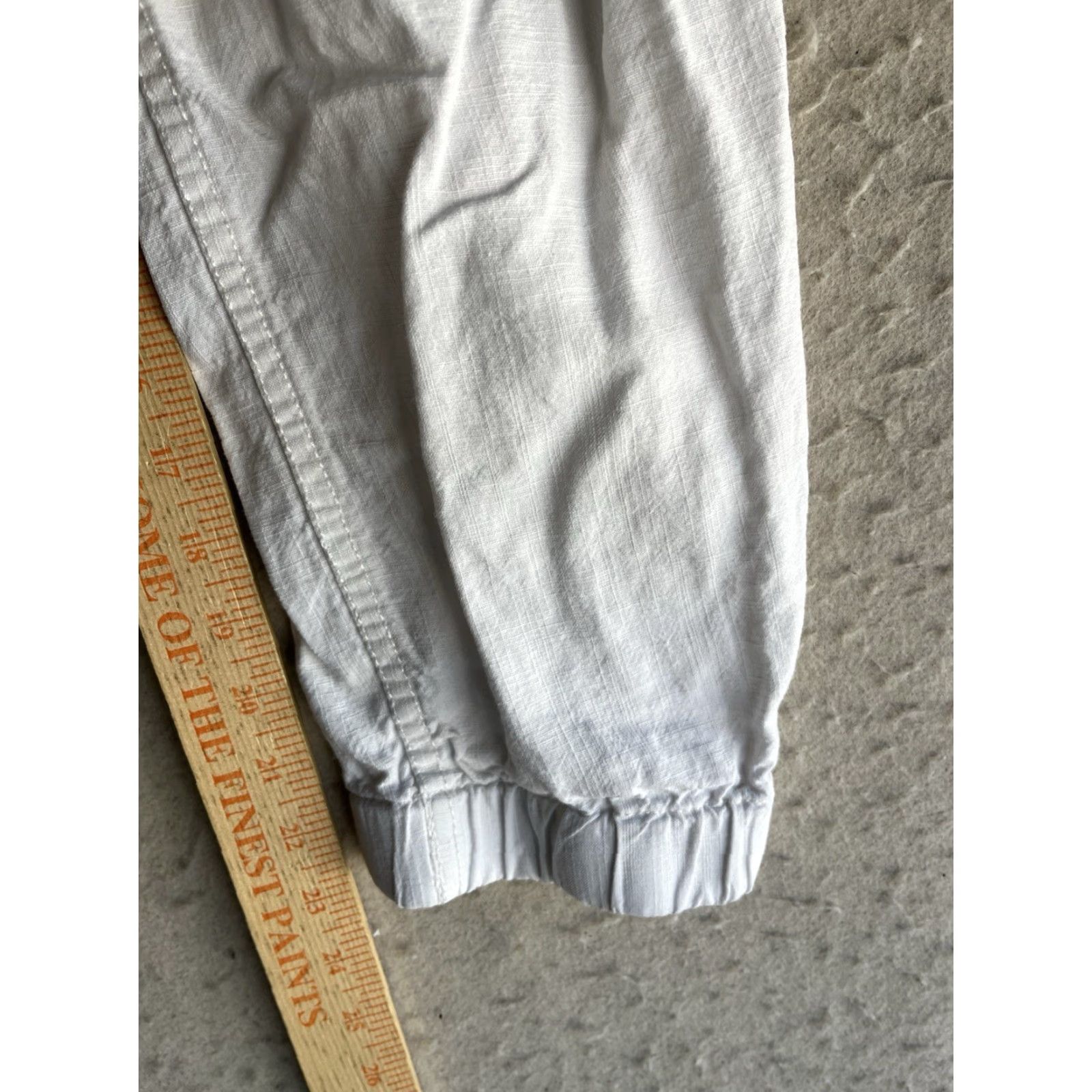 J.Crew J.CREW Women’s 6 Seaside Linen Lyocell Jogger Pants White Elastic Waist Tapered Front Flat Front Knit Pockets Light Comfort Easy Care Size 28" / US 6 / IT 42 - 5 Thumbnail