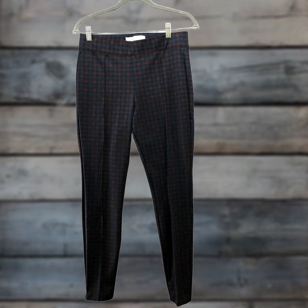 Old Navy Old Navy Stevie Ponte Pants Leggings Womens M High Rise Blue Plaid Academia Size 32" / US 10 / IT 46 - 1 Thumbnail