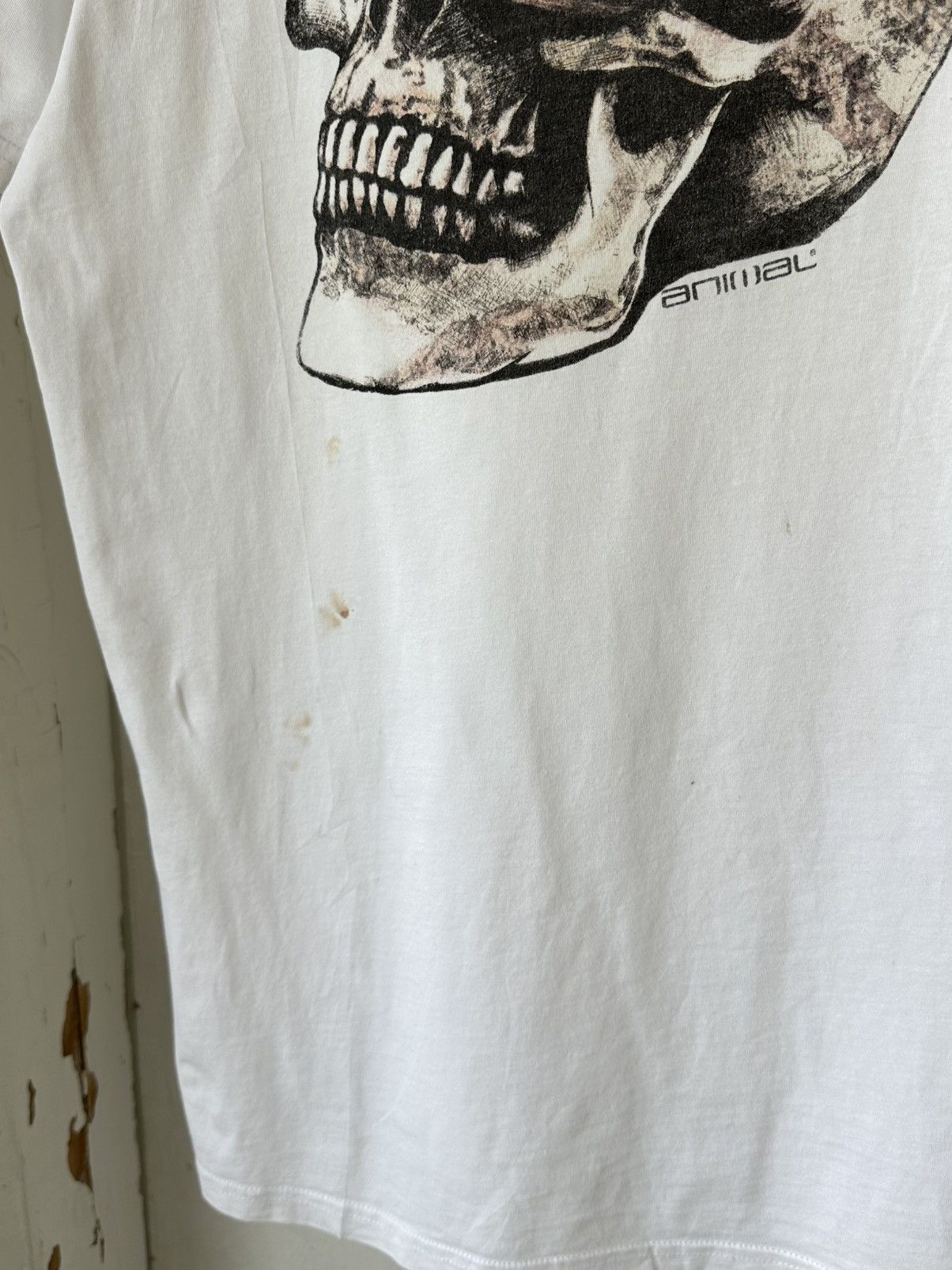 Vintage Vintage Animal White Printed Skull T-shirt Size US M / EU 48-50 / 2 - 3 Thumbnail