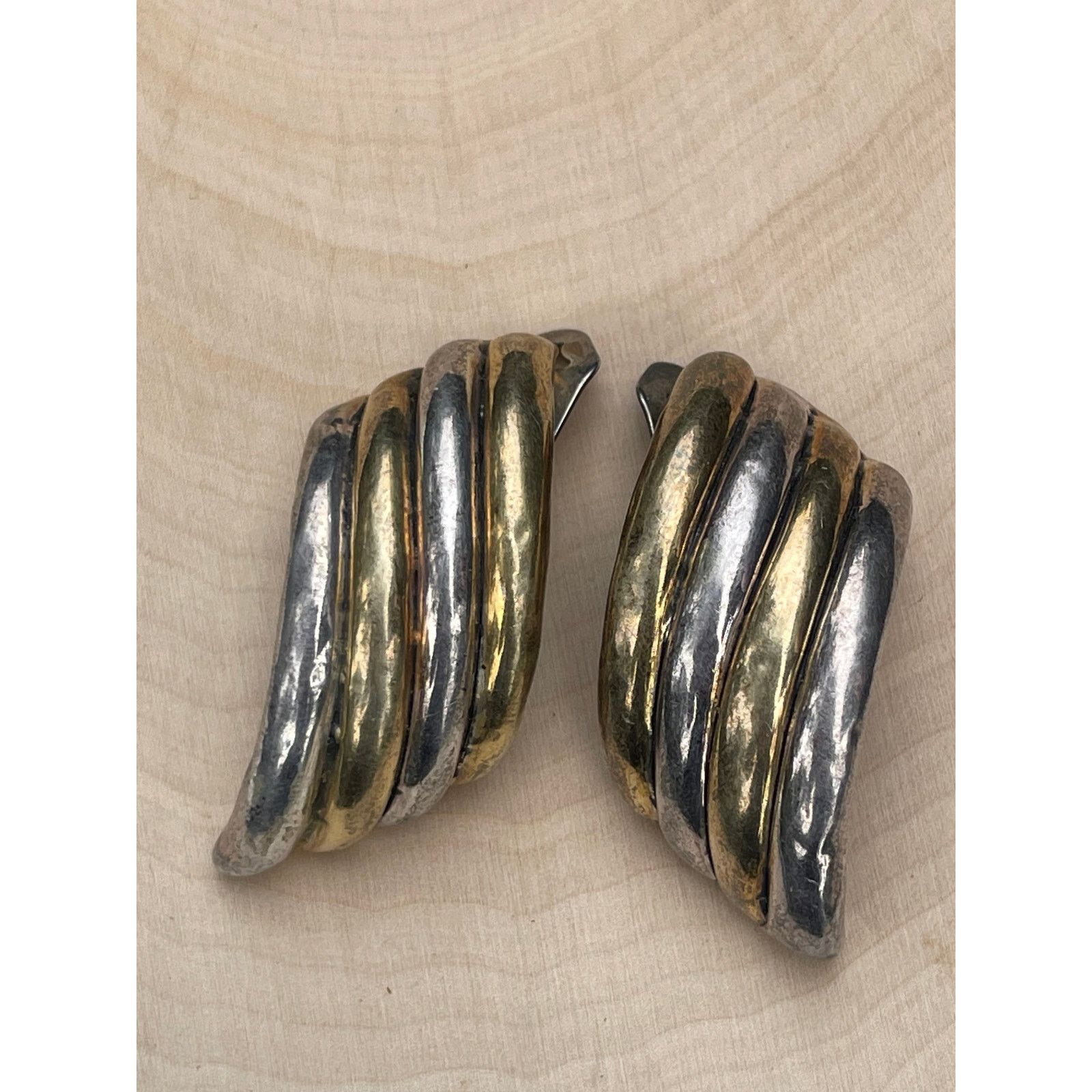 Vintage Bat Ami Israel Signed Modernist Earrings Sterling Silver Size ONE SIZE - 3 Thumbnail