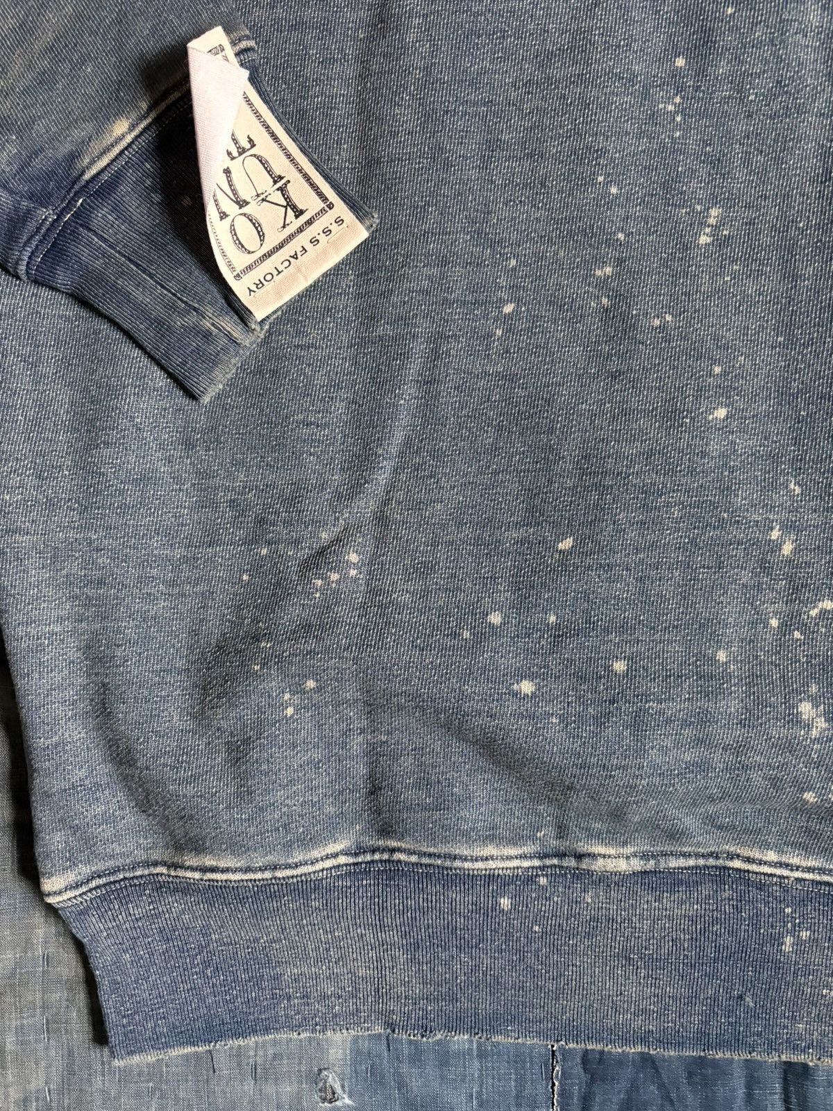 Kapital KAPITAL BORO patchwork damage weathering Indigo sweat shirt Size US M / EU 48-50 / 2 - 9 Thumbnail