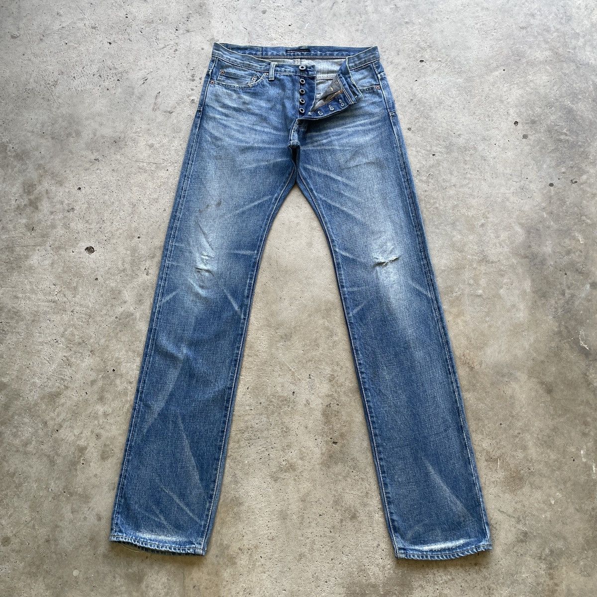Japanese Brand Vintage Japanese Selvedge Jeans Distressed Pants Faded W30 Size US 32 / EU 48 - 1 Thumbnail