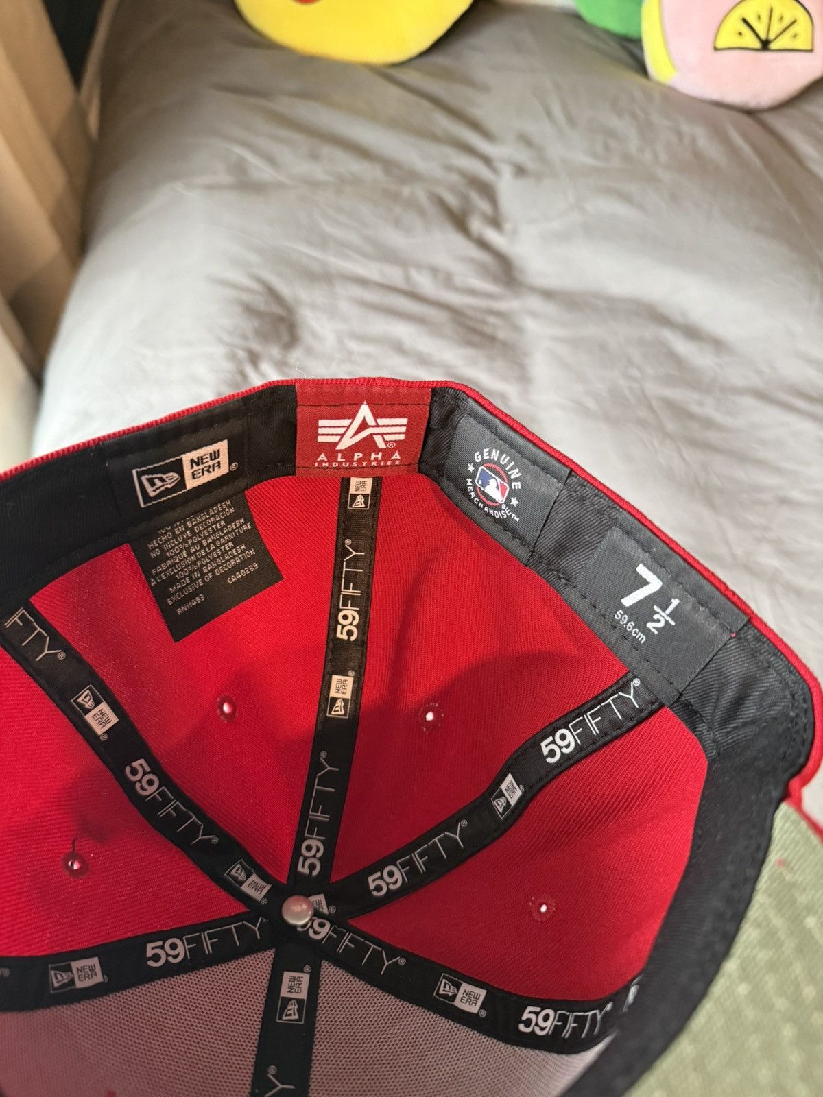 Alpha Industries × New Era Red Alpha Industries X St. Louis Cardinals New Era 59Fifty Size ONE SIZE - 5 Thumbnail
