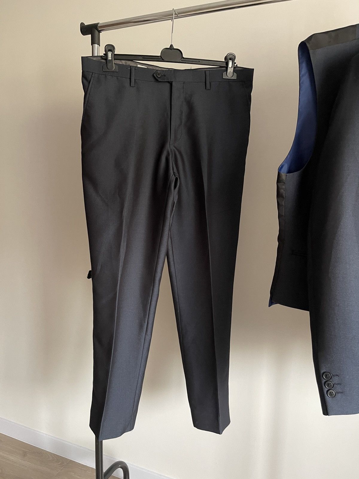 NEXT Classic suit next 44R blazer trousers vest gray dark blue Size 44R - 5 Thumbnail