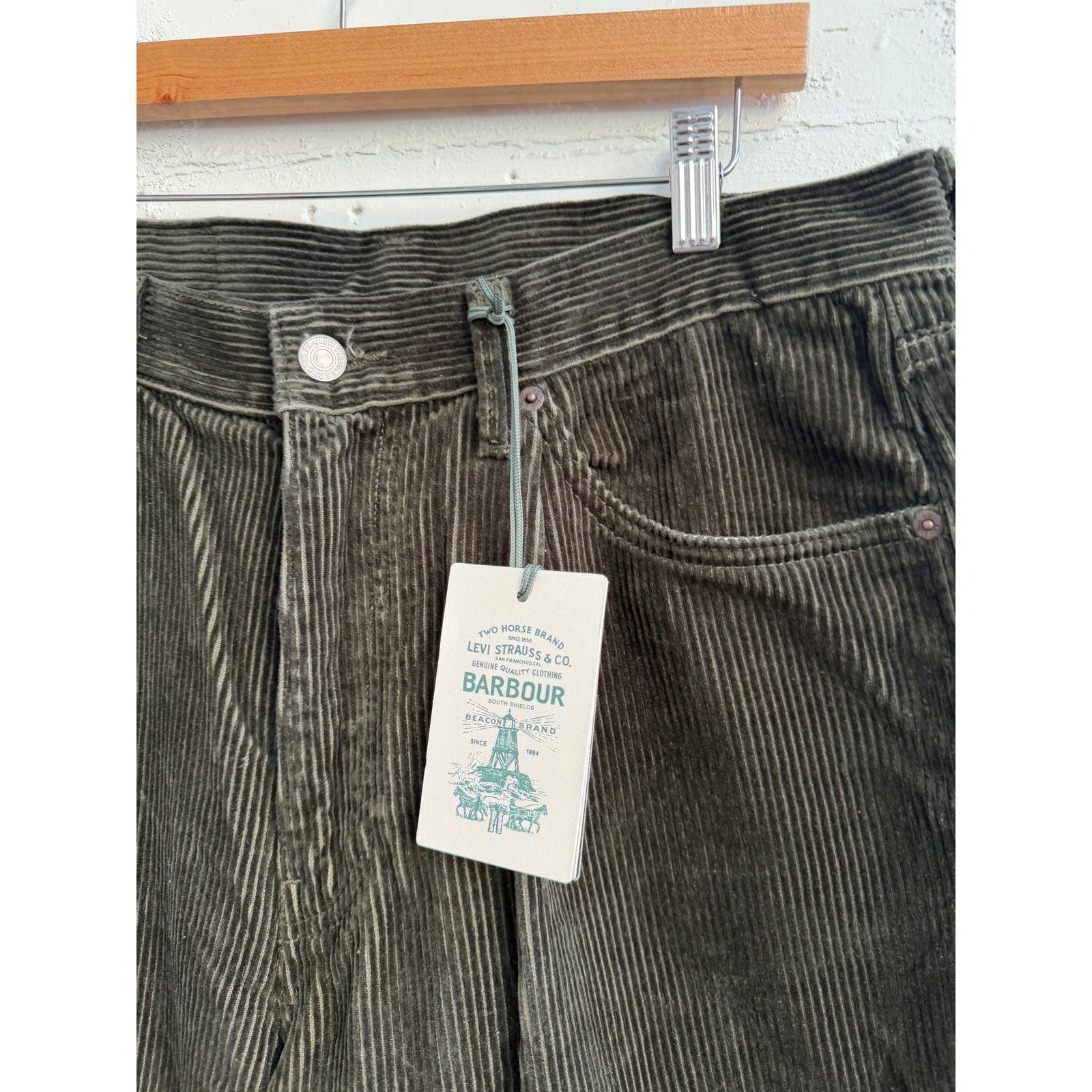 Barbour × Levi's Levi's x Barbour 578 Pleated Baggy Jeans Size US 32 / EU 48 - 3 Thumbnail