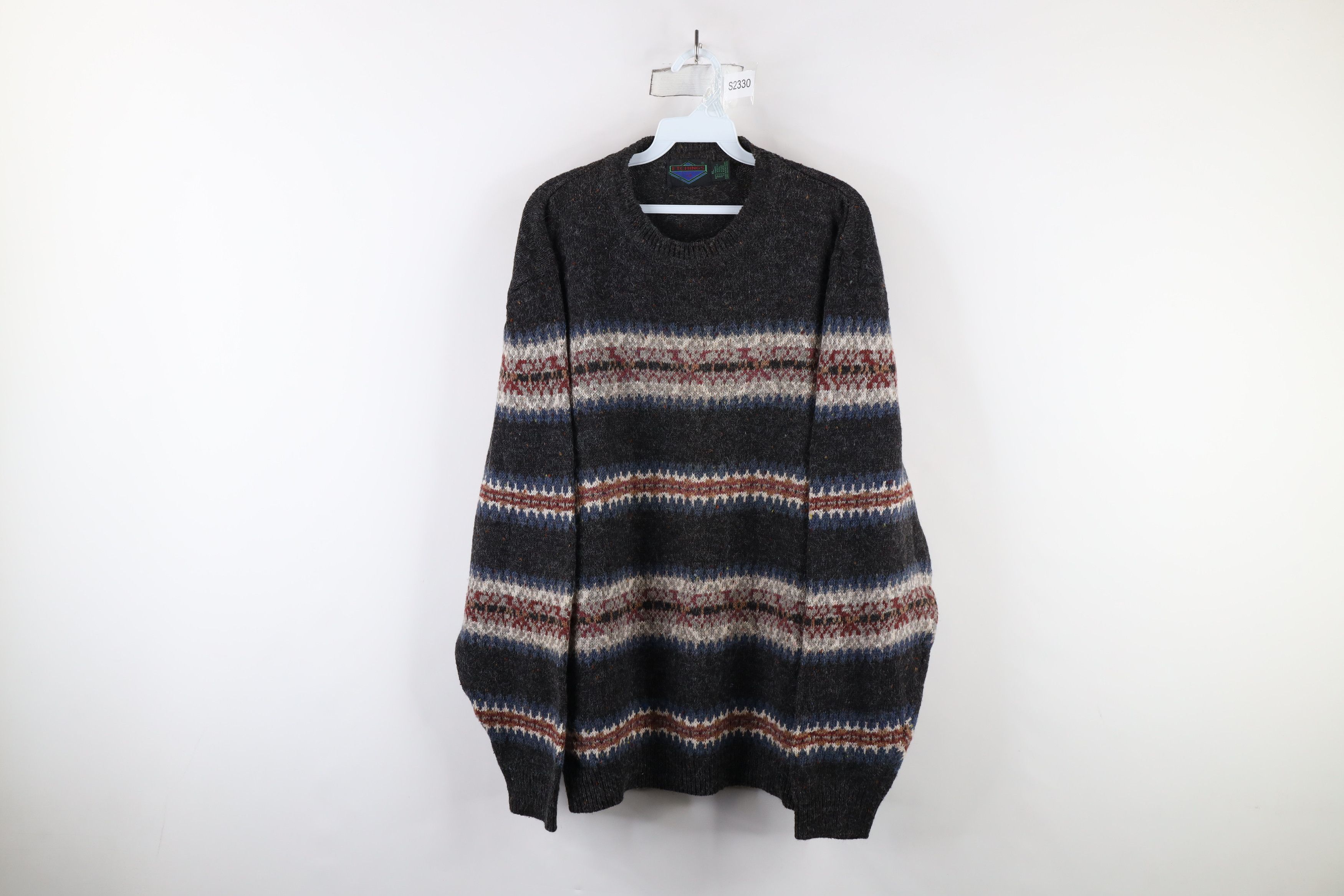 Vintage 90s Streetwear Rainbow Fair Isle Crewneck Sweater
