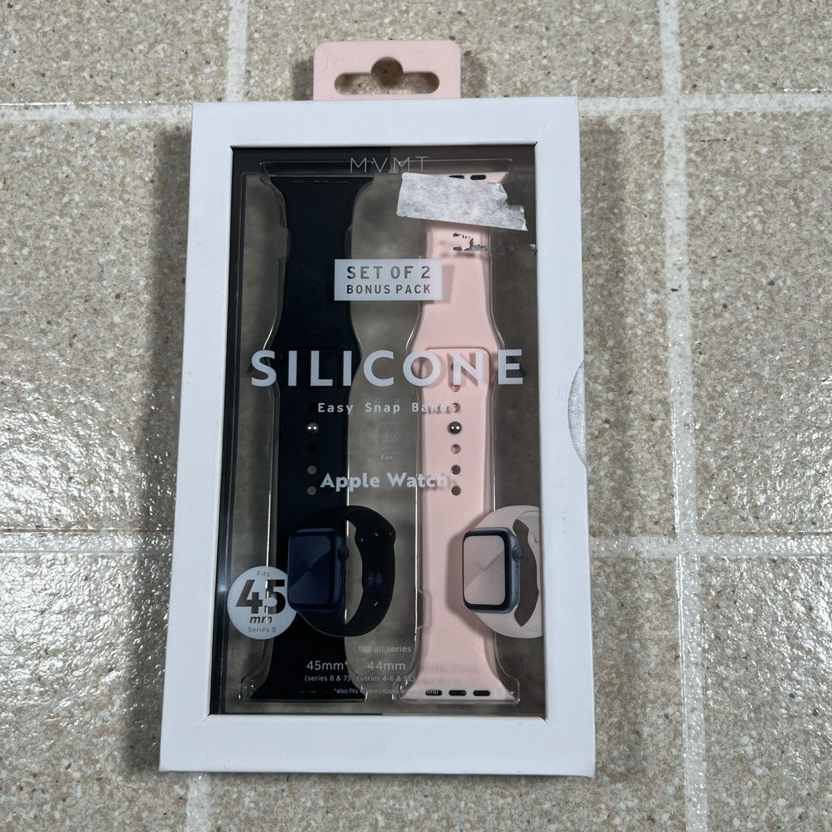 Apple Mvmt Silicone Apple Watch Wrist Band 2 Pack Black Pink Size ONE SIZE - 3 Thumbnail