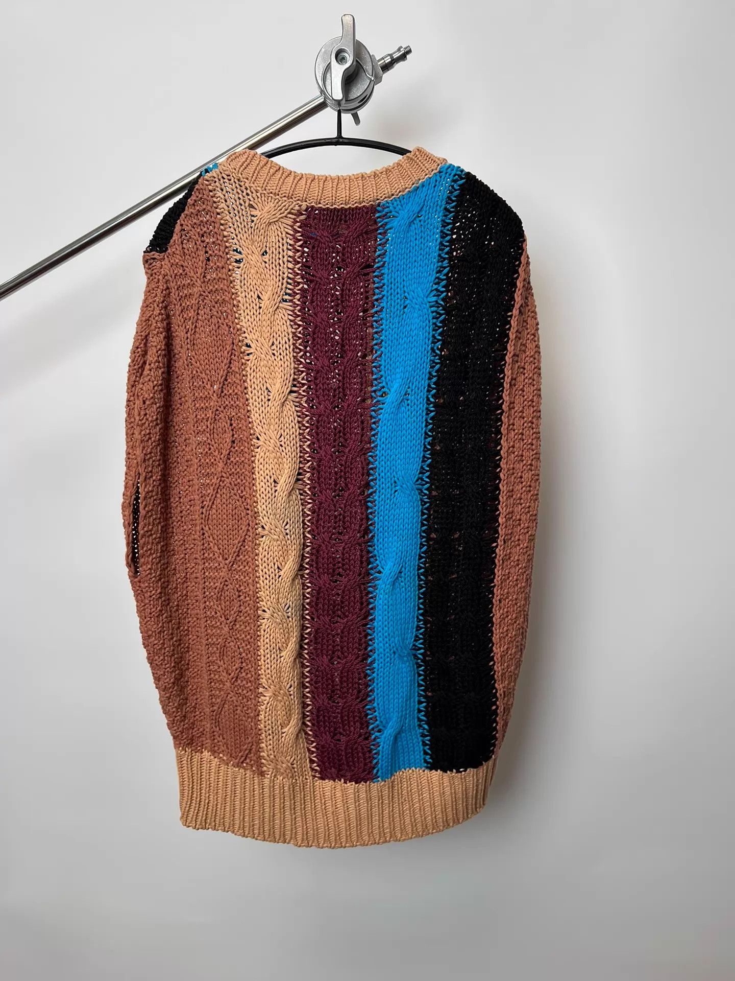 Dries Van Noten DVN Chunky Knit Colorblocked Oversized Knit Vest Size L / US 10 / IT 46 - 6 Thumbnail