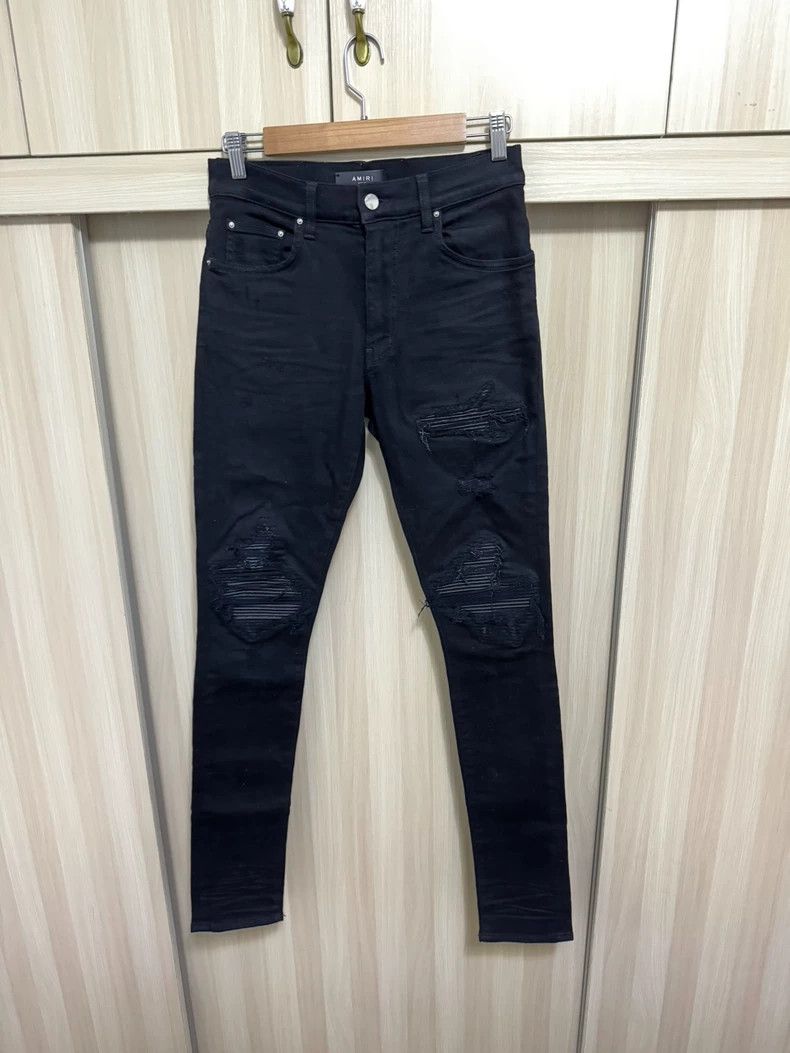 Amiri Amiri 17ss MX1 Patched Black Denim Size US 30 / EU 46 - 1 Thumbnail