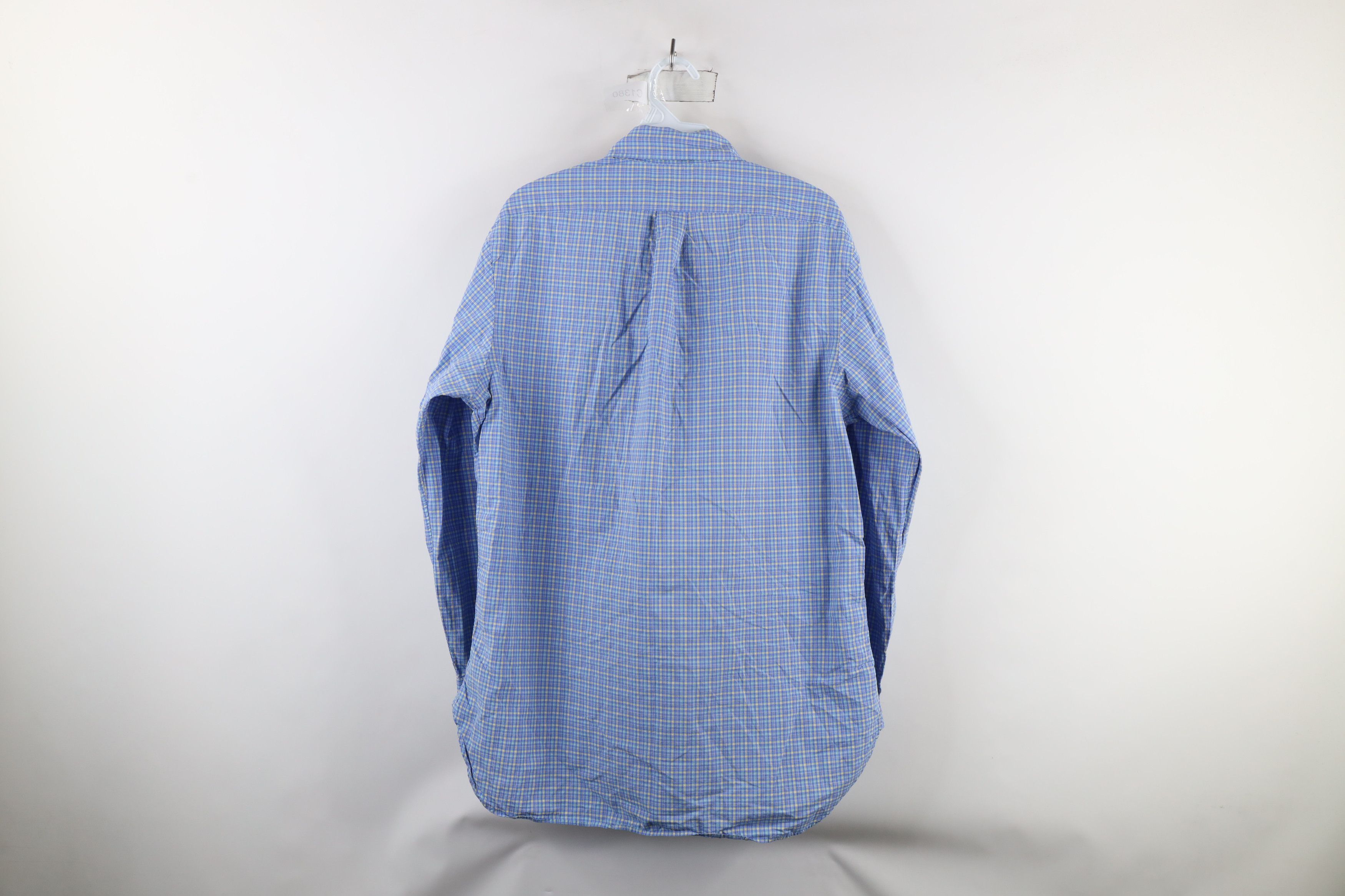 Ralph Lauren × Vintage Ralph Lauren Button Down Dress Shirt Blue Plaid Cotton Size US M / EU 48-50 / 2 - 8 Thumbnail