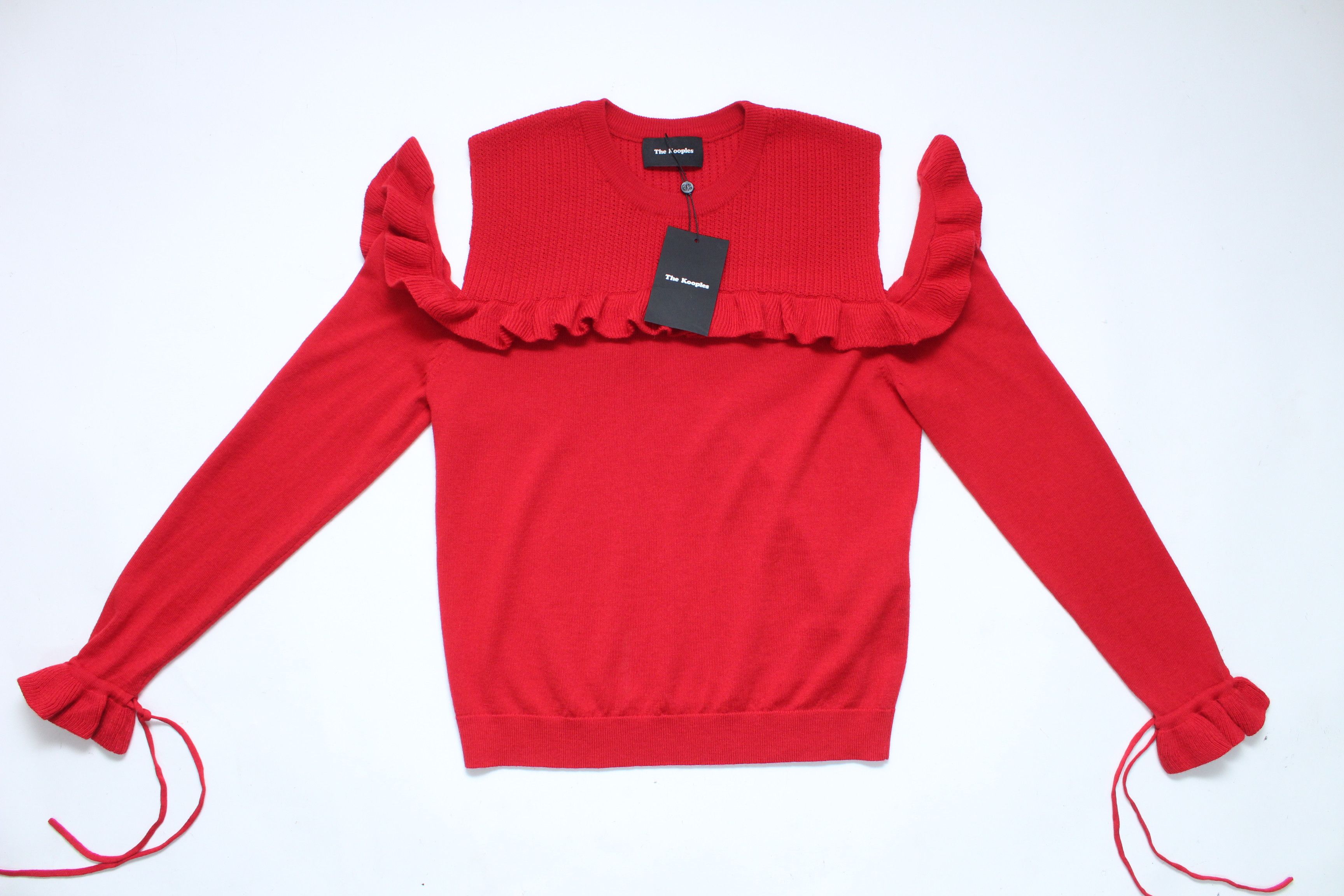 The Kooples The Kooples NWT Red Merino Wool Ruffle Sweater Size M / US 6-8 / IT 42-44 - 7 Thumbnail