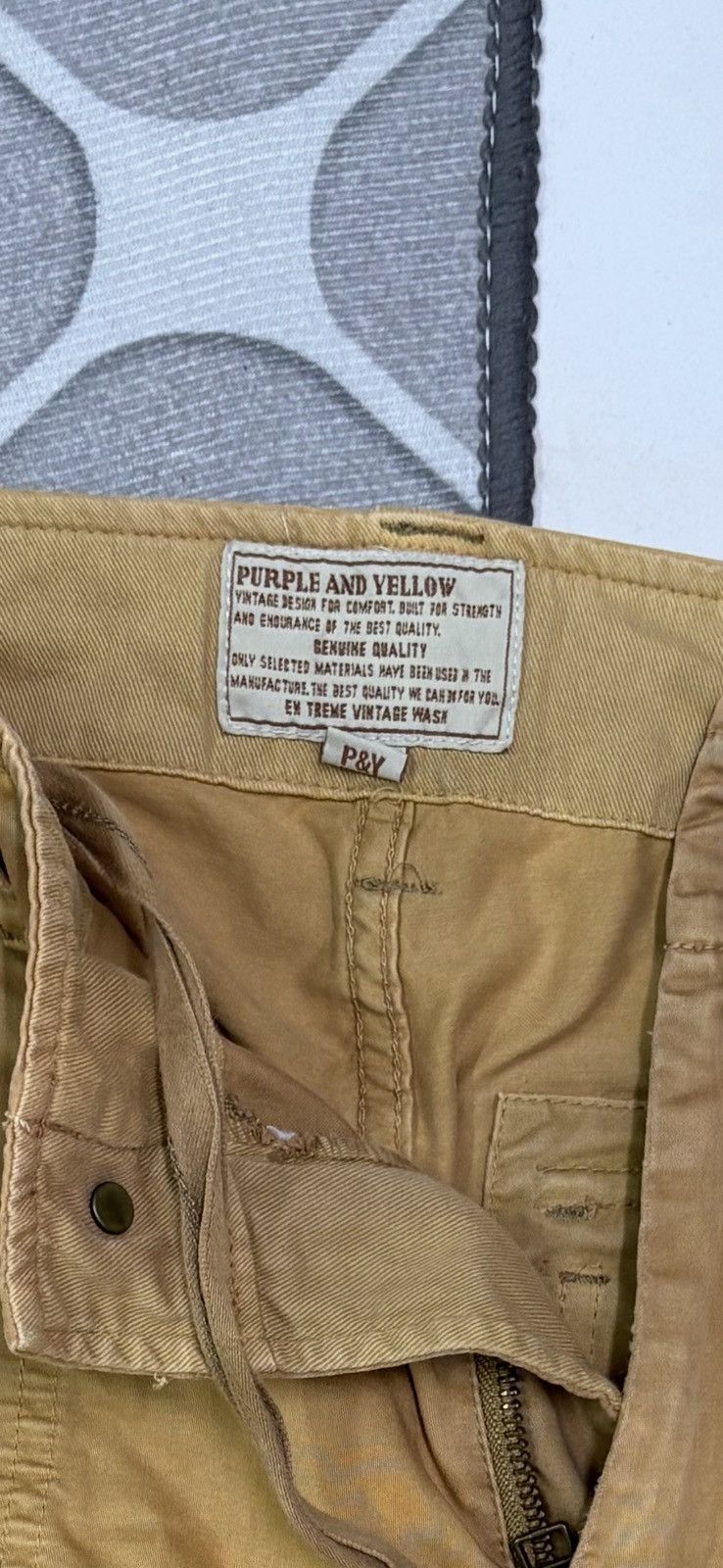 Japanese Brand × Purple Brand Purple and yellow cargo pant Size US 33 - 11 Thumbnail