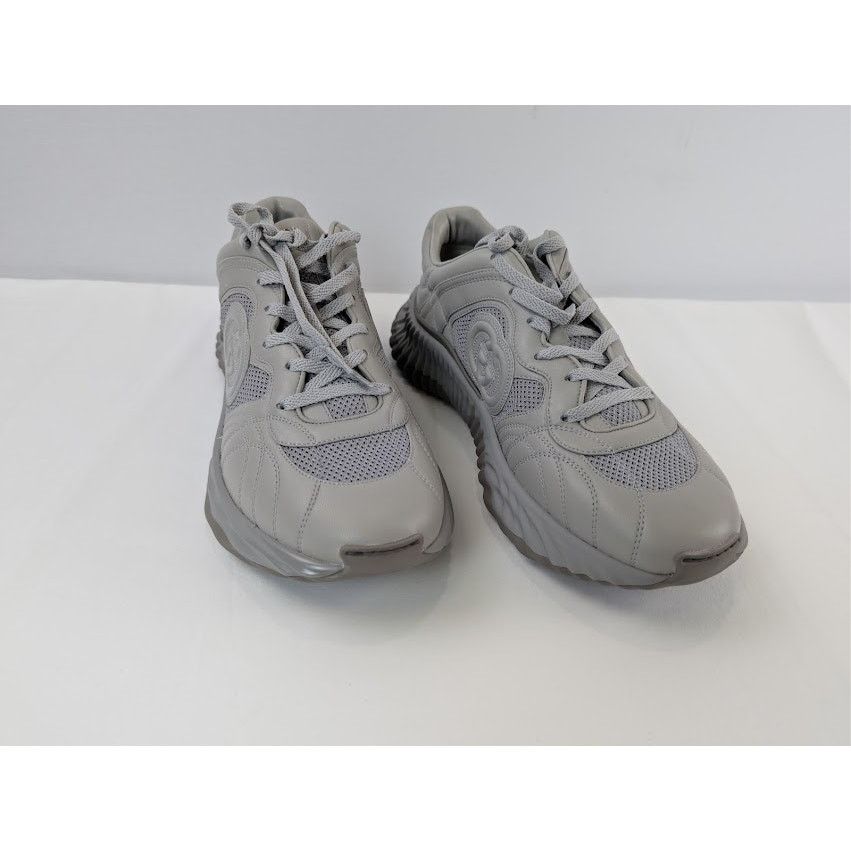 Gucci o1rshd1 Leather Ripple Low Top Sneaker in Grey Size US 12.5 / EU 45-46 - 7 Thumbnail