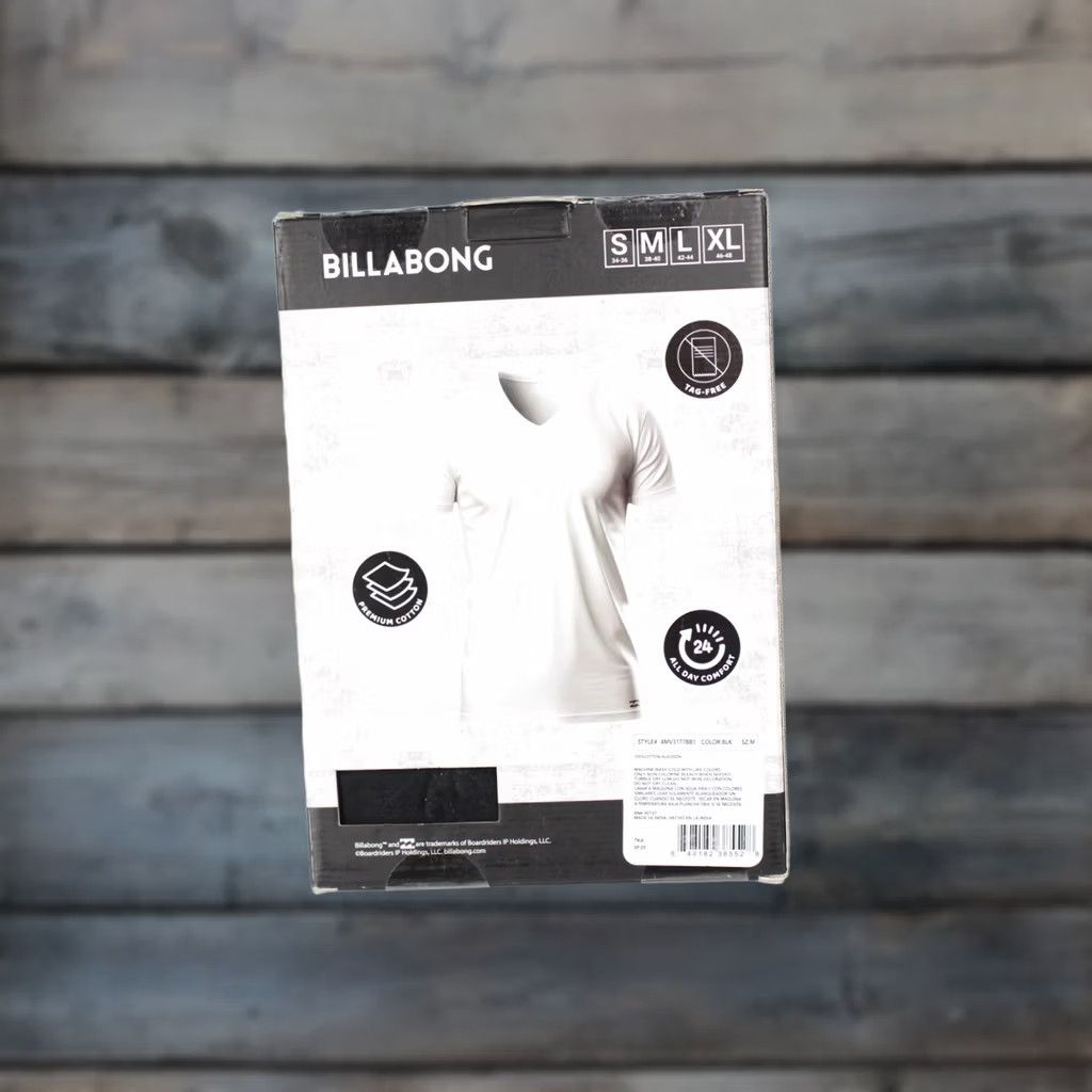 Billabong Billabong Men's T Shirt 4 Pack V Neck Undershirts Premium Cotton Black M Medium Size US M / EU 48-50 / 2 - 1 Thumbnail