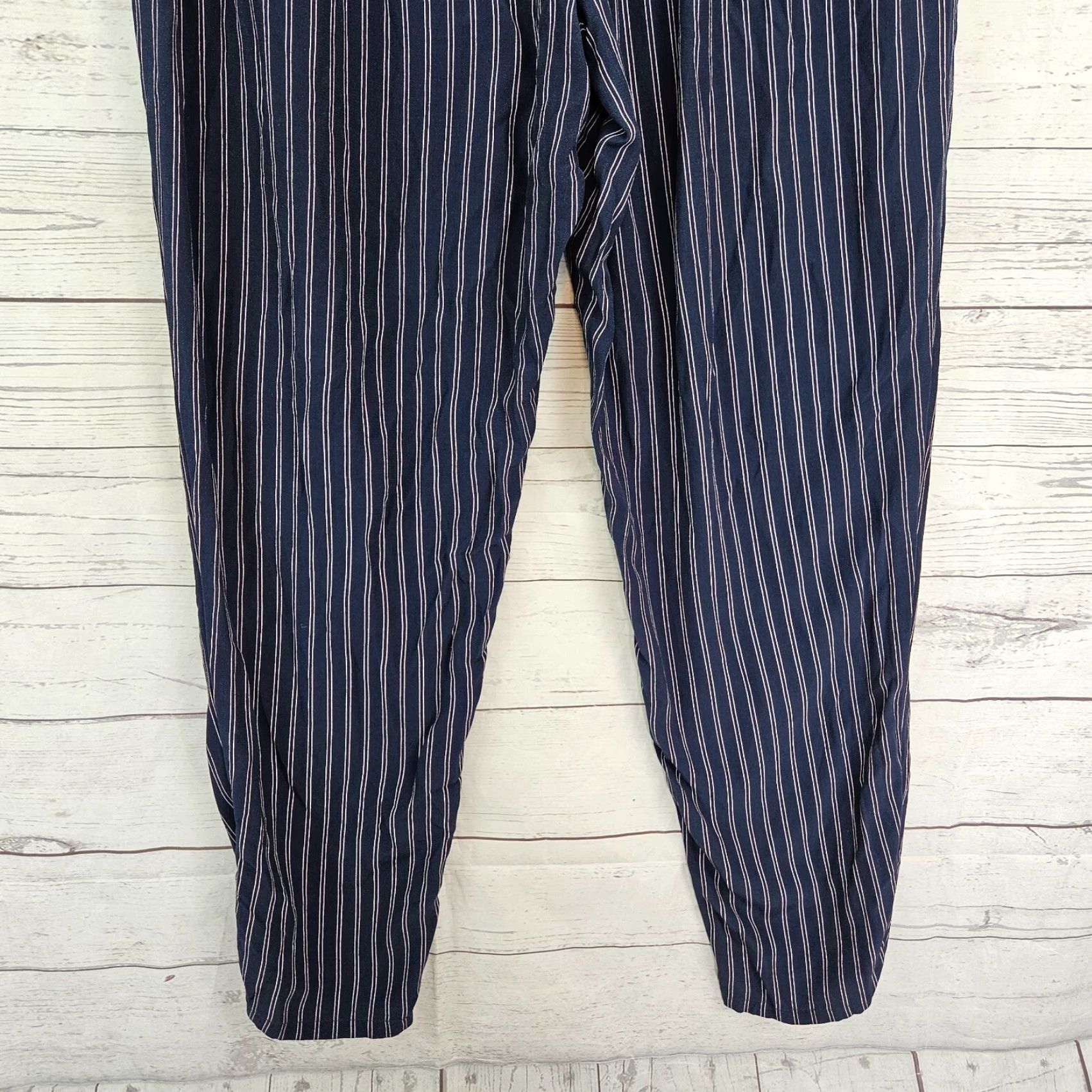 Eileen Fisher Eileen Fisher Womens Pants Pull On Blue Striped High Rise Tencel Blend Size L Size 36" / US 14 / IT 50 - 5 Thumbnail