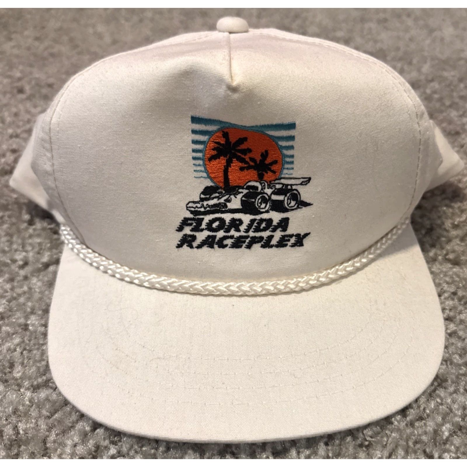 Roper VINTAGE 80s Florida RacePlex Racing White Rope Snapback Hat Cap Men One Size Race Car Accessories - Mens Size ONE SIZE - 2 Thumbnail