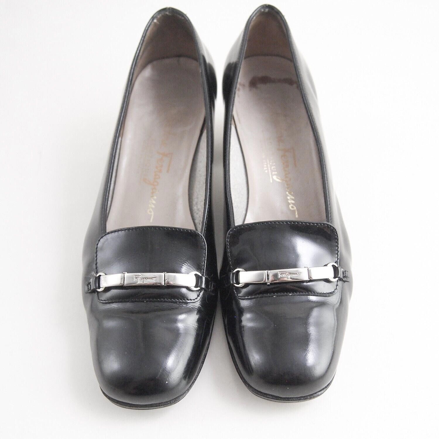 Salvatore Ferragamo Ferragamo Mid Heels Black Leather US 5.5 C EU 36 Size US 5.5 / IT 35.5 - 5 Thumbnail