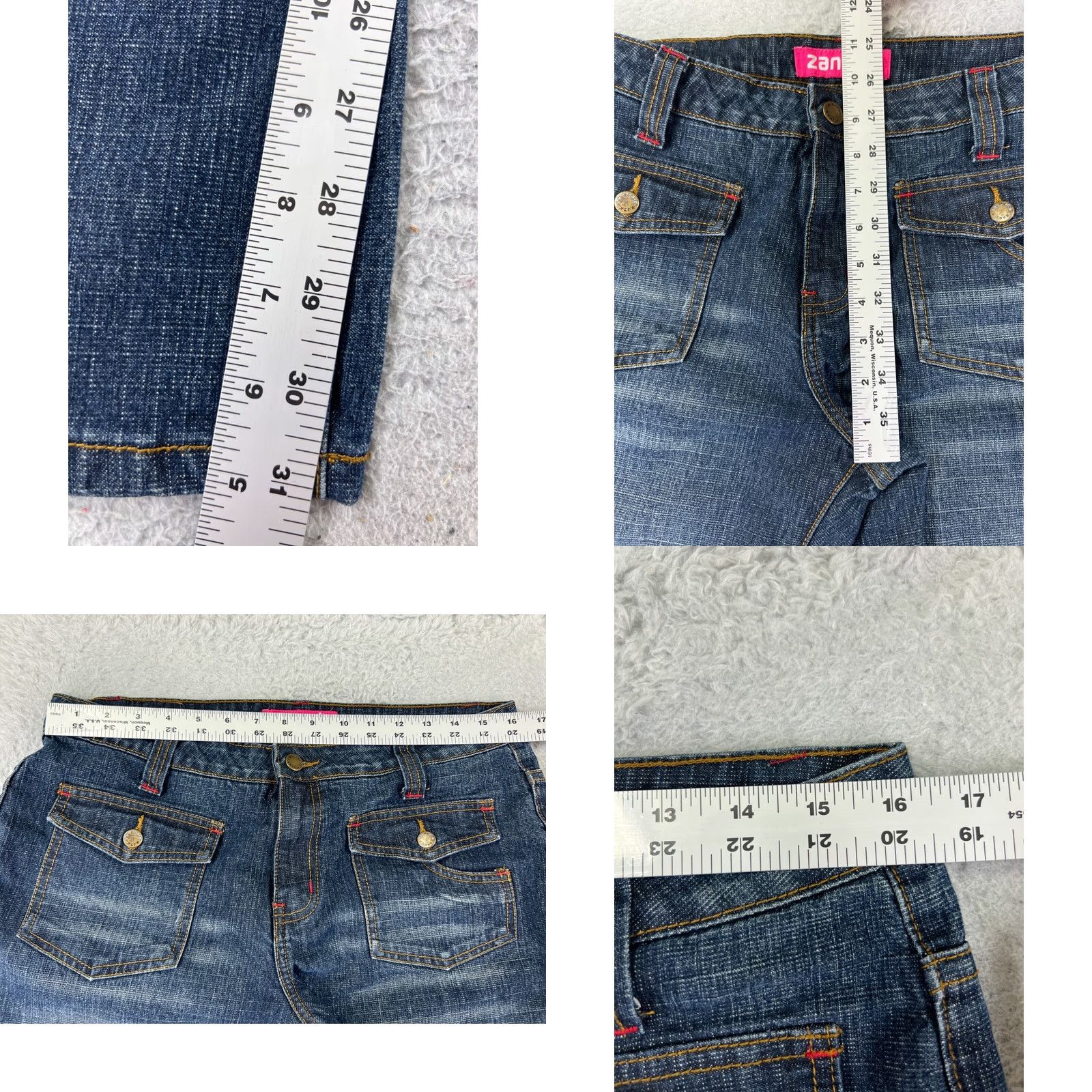 Vintage Zana Di Jeans Women 13 Blue Denim Bootcut 31x31 Cotton Blend Ramie 5-Pocket Pockets Regular Jeans Style American Designer Mens? Size 34" / US 12 / IT 48 - 8 Thumbnail