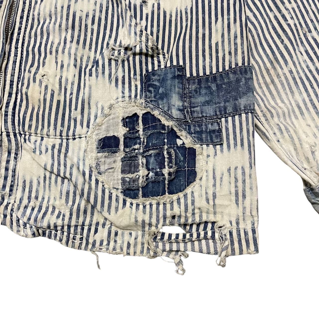 Japanese Brand Vintage Aozora Blue Heaven Thrashed Striped lgb hysterics Size US L / EU 52-54 / 3 - 9 Thumbnail