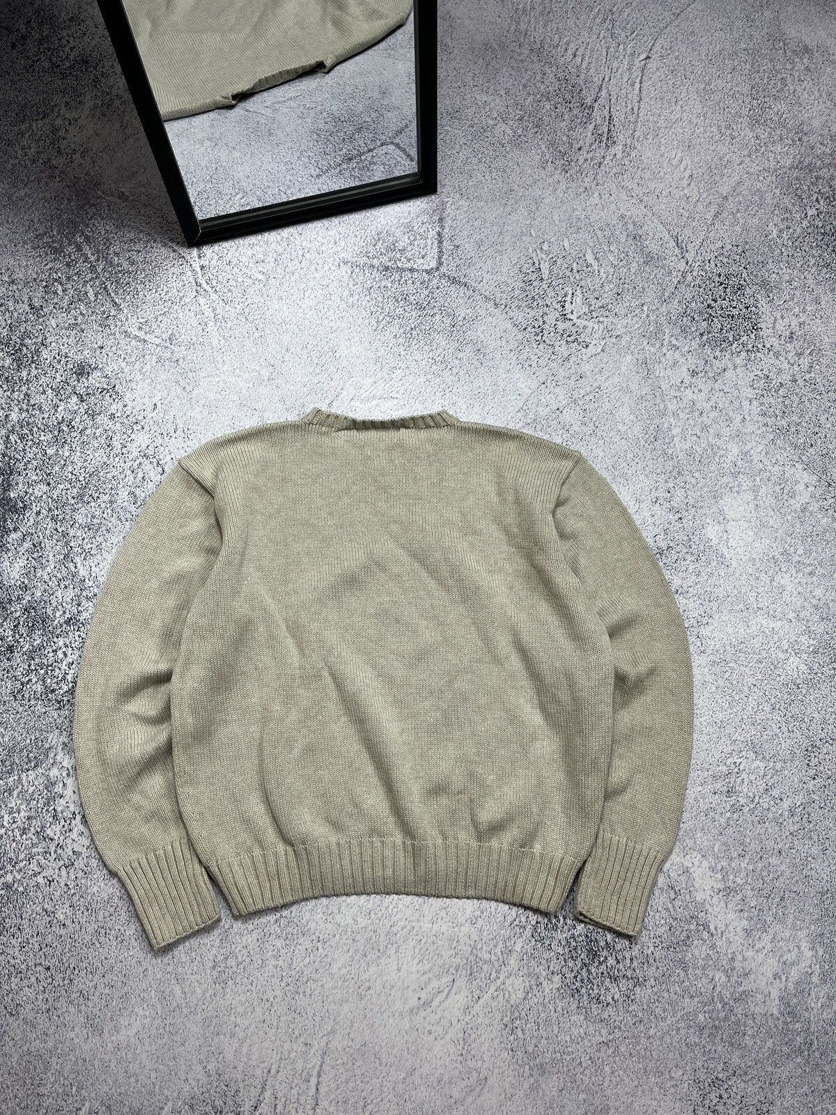 Polo Ralph Lauren × Ralph Lauren × Vintage Vintage 90’s Polo Ralph Lauren Beige Heavy Knit Sweater Hype Size US XL / EU 56 / 4 - 9 Thumbnail
