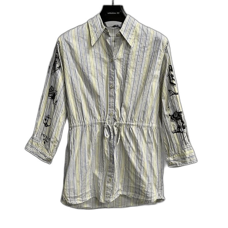 Prada Prada Light Blue Striped Long Sleeve Shirt Size US M / EU 48-50 / 2 - 1 Thumbnail