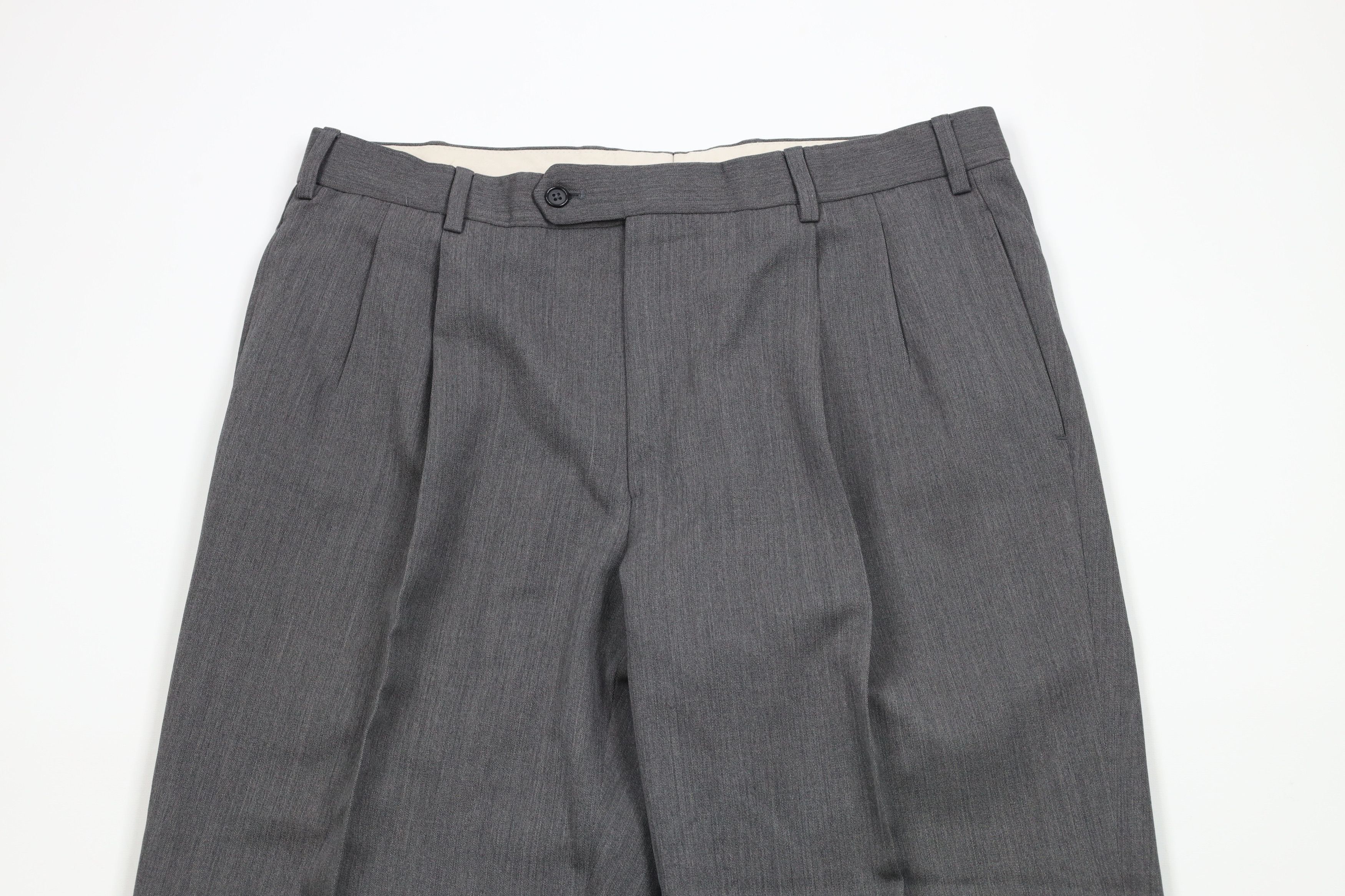 Brooks Brothers × Vintage Vintage Brooks Brothers Wide Leg Chino Pants Sharkskin Gray Size US 34 / EU 50 - 2 Thumbnail