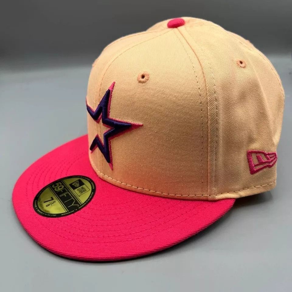New Era Houston Astros Hat Men 7 5/8 59Fifty New Era Fitted Cap Size ONE SIZE - 3 Thumbnail