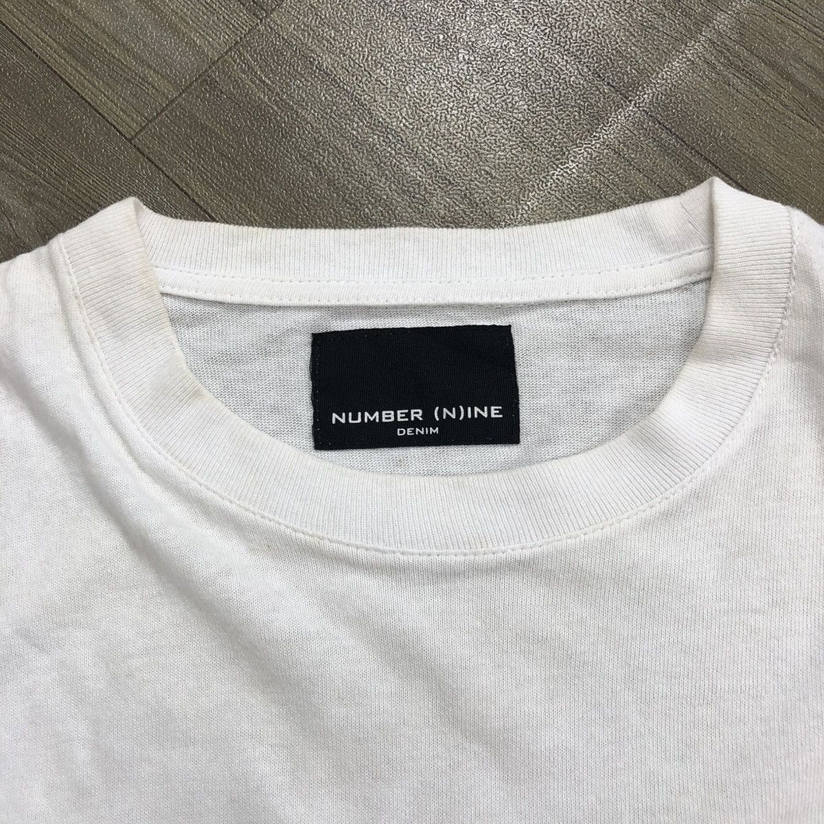 Japanese Brand × Number (N)ine × Takahiromiyashita The Soloist. Vintage Number (N)ine Denim Spell Out White Tee Size US M / EU 48-50 / 2 - 5 Thumbnail