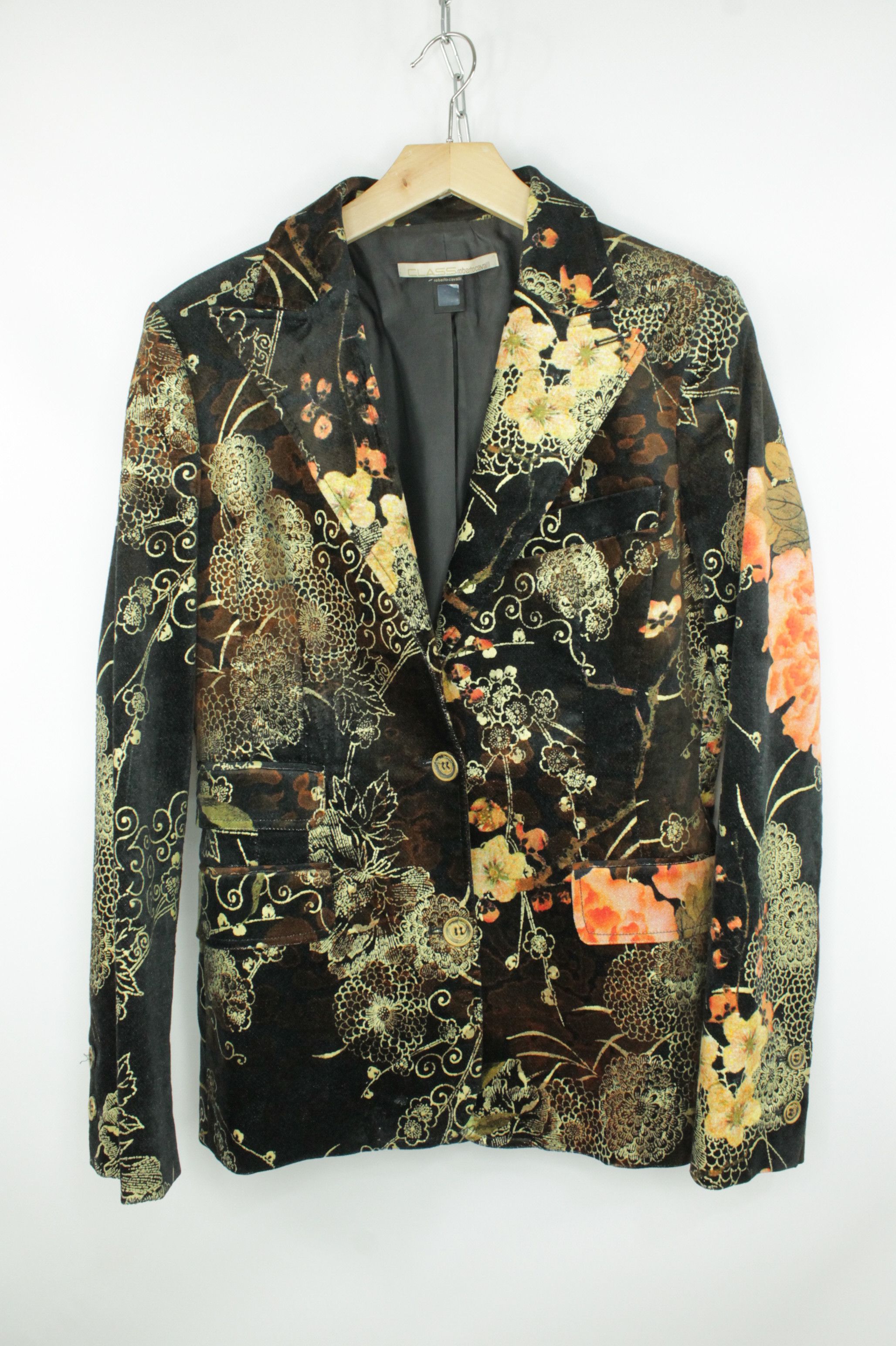 Roberto Cavalli Y2k Roberto Cavalli Class Floral Pattern Blazer Jacket Size L / US 10 / IT 46 - 1 Thumbnail