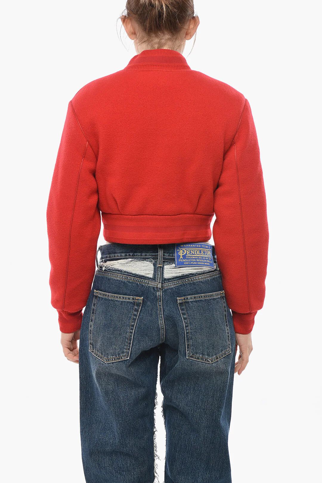 Givenchy og1mm0326 Wool Bomber Jacket in Red Size L / US 10 / IT 46 - 2 Thumbnail