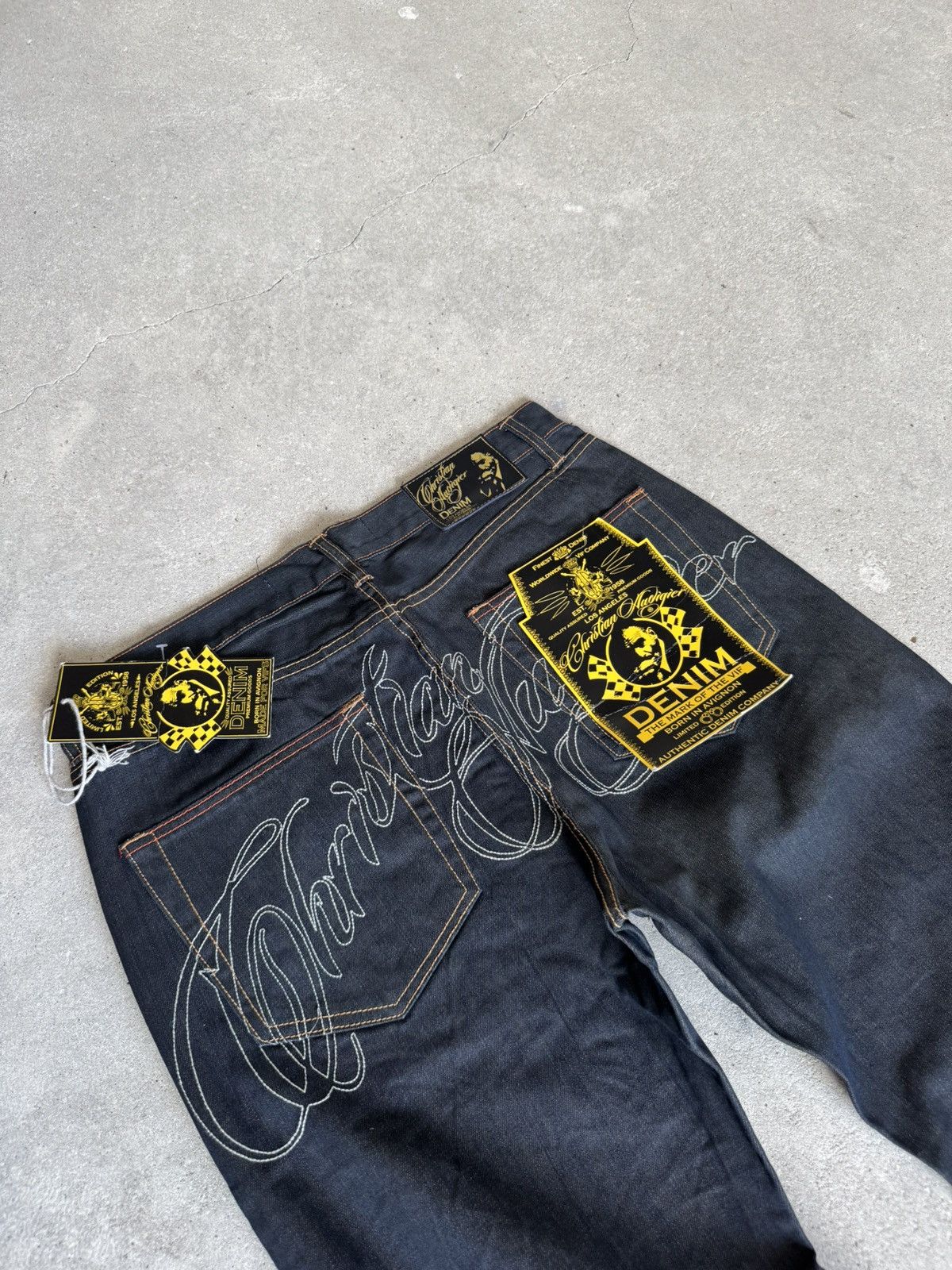 Christian Audigier NEW ED HARDY AUDIGIER BAGGY JEANS Size US 36 / EU 52 - 7 Thumbnail