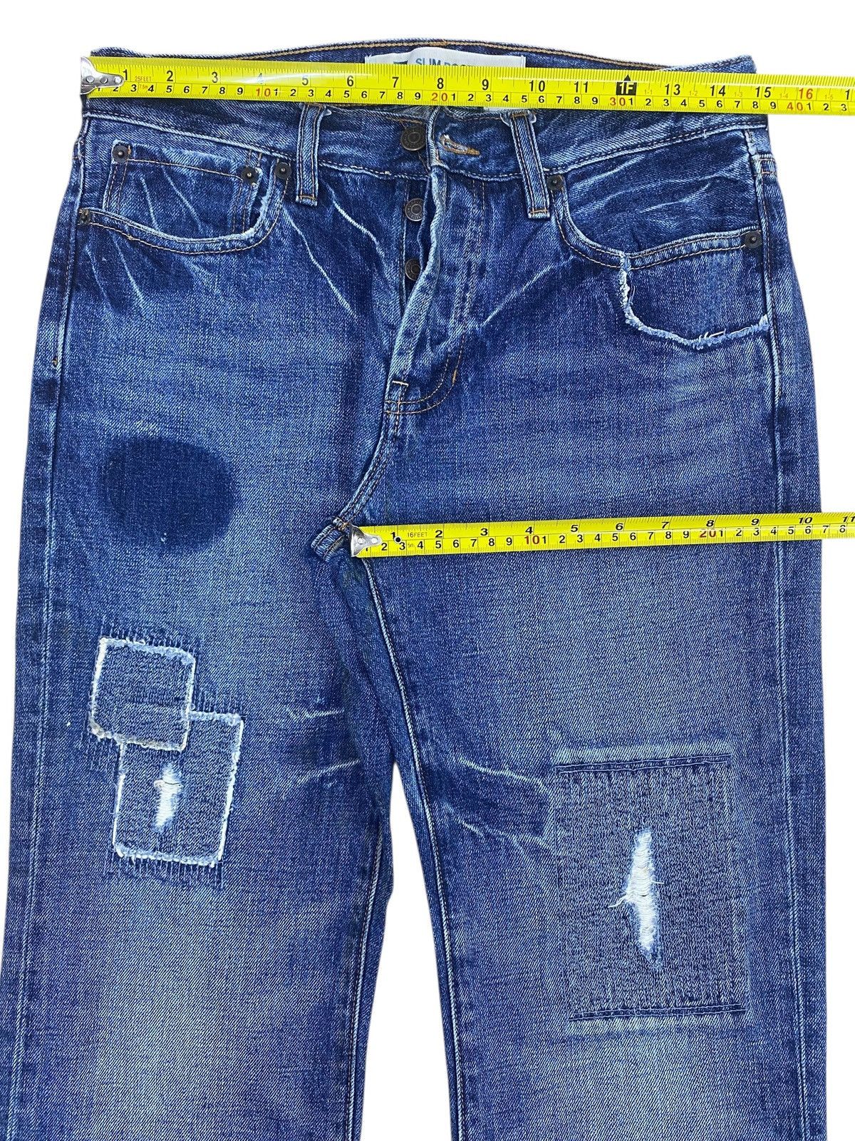 Gap Gap Faded Ripped Patchwork Style Bootcut Jeans Size US 30 / EU 46 - 5 Thumbnail