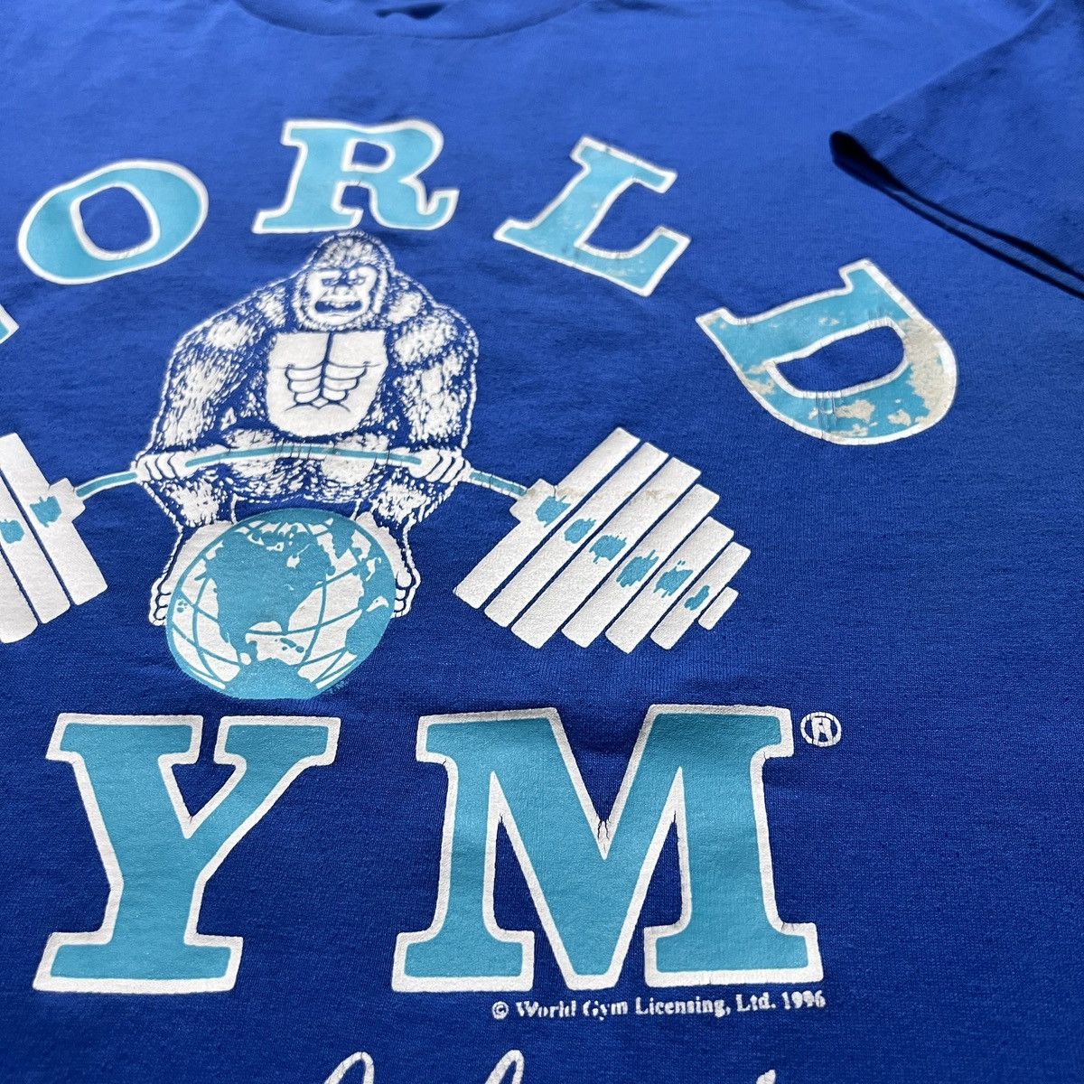 Vintage Vintage 90s 1996 WORLD GYM Promo Tee L BODYBUILDING Size US L / EU 52-54 / 3 - 3 Thumbnail