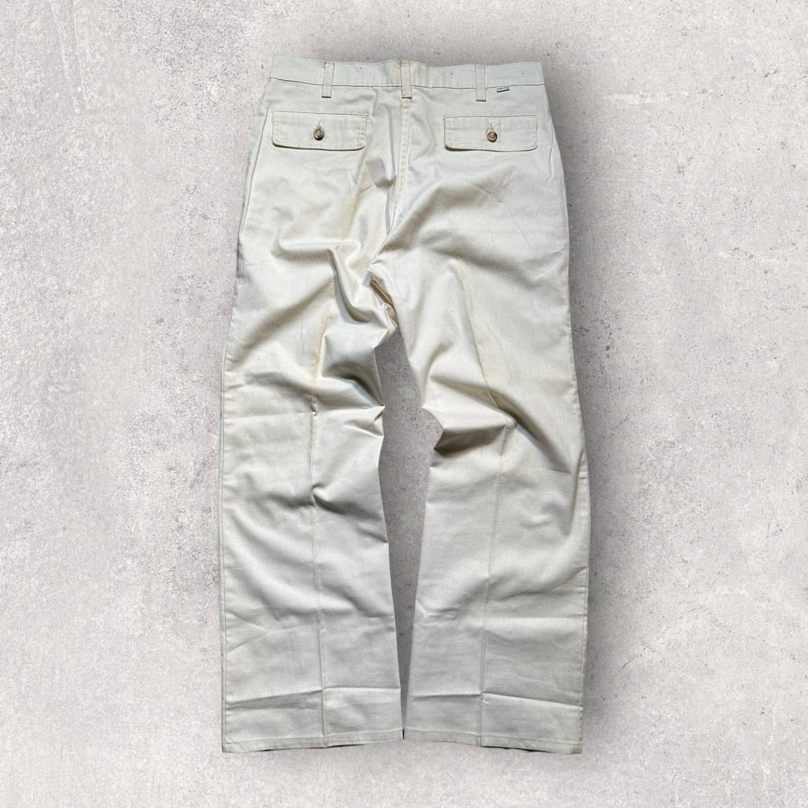 Vintage Levi's Baggy White Tab Invisible Stretch Pants Size 33x29