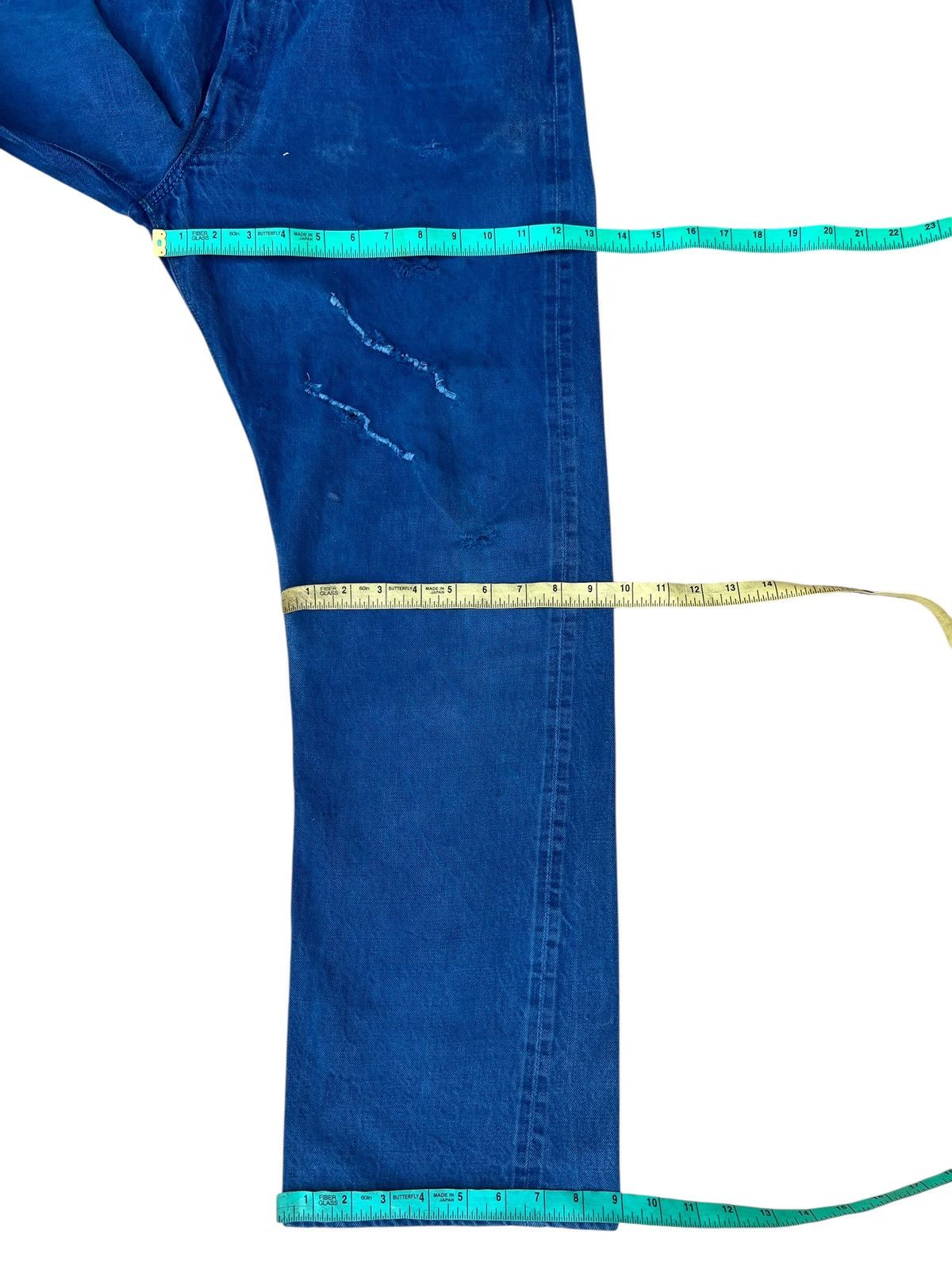 Warehouse & Co. Dubbleworks X Warehouse Japan Distress Denim Selvedge Jeans Size US 35 - 5 Thumbnail