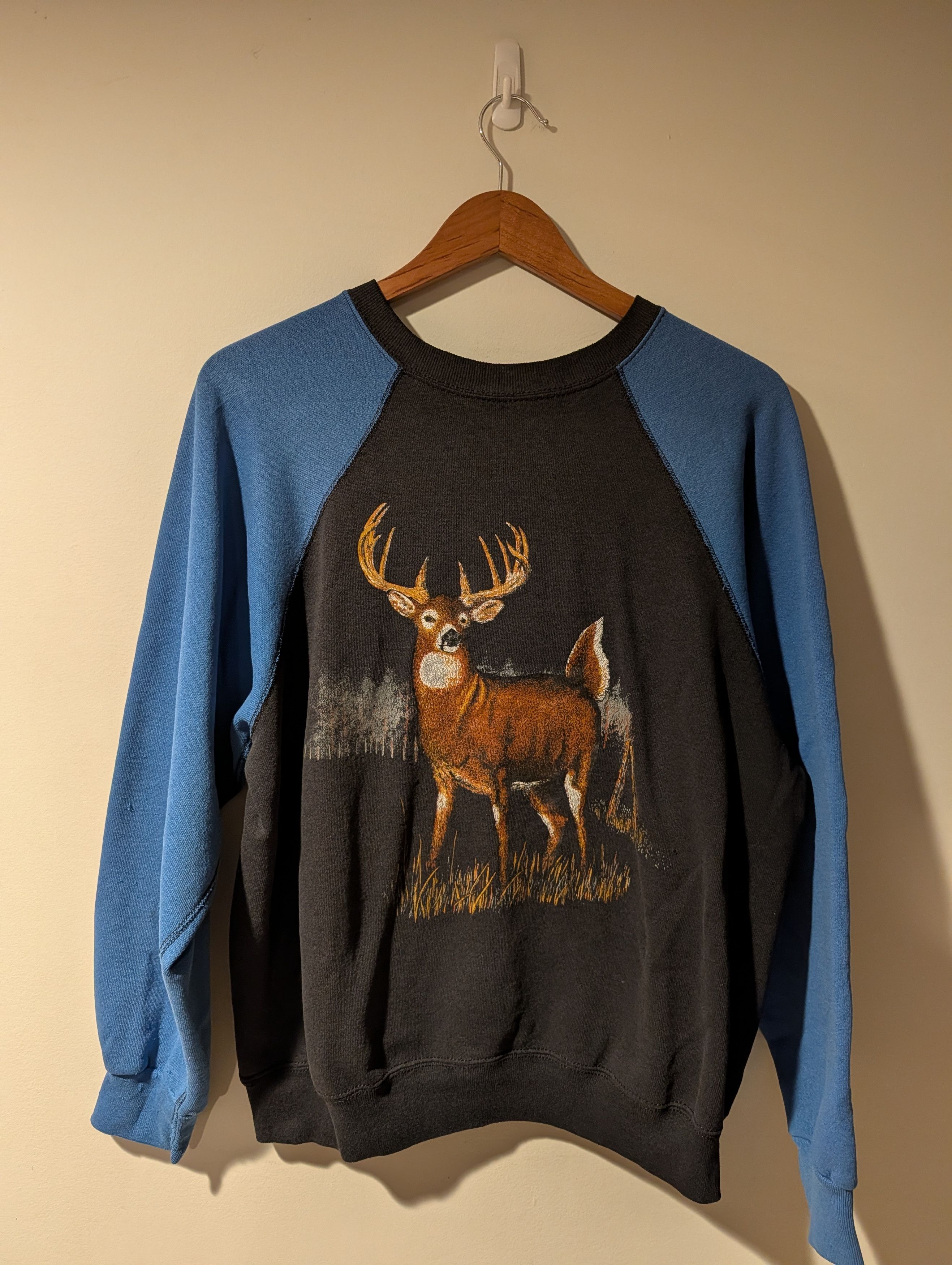 Arts & Science VTG 90s Tultex Deer Sweatshirt Men’s M Boxy Fit Blue Sleeves Size US M / EU 48-50 / 2 - 1 Thumbnail