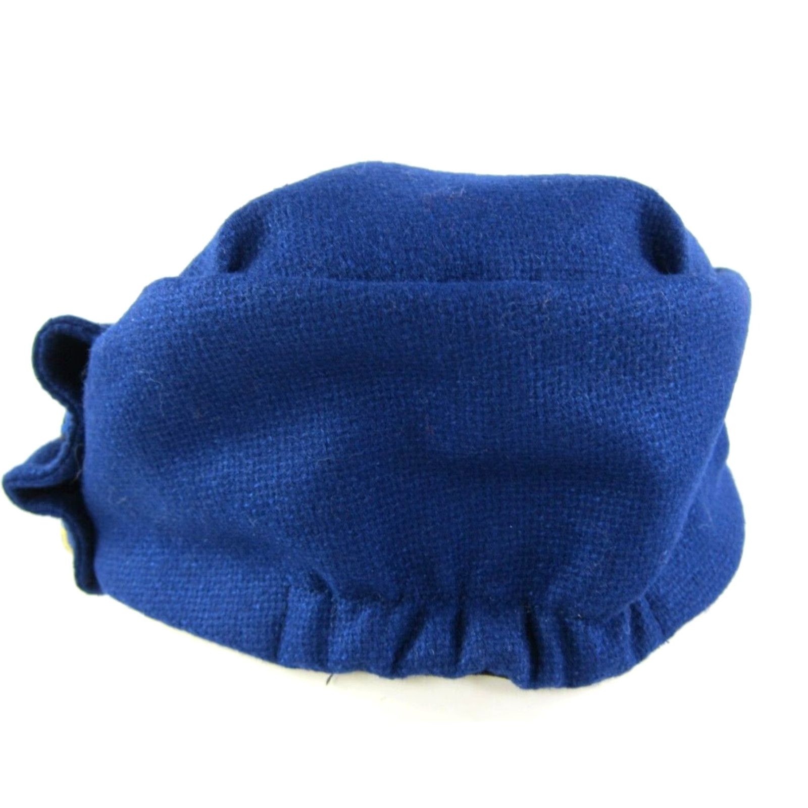 Vintage VINTAGE Baroness Ashley Blue Gathered Button Bucket Paperboy Bill Cap City Party Hat Size ONE SIZE - 4 Thumbnail