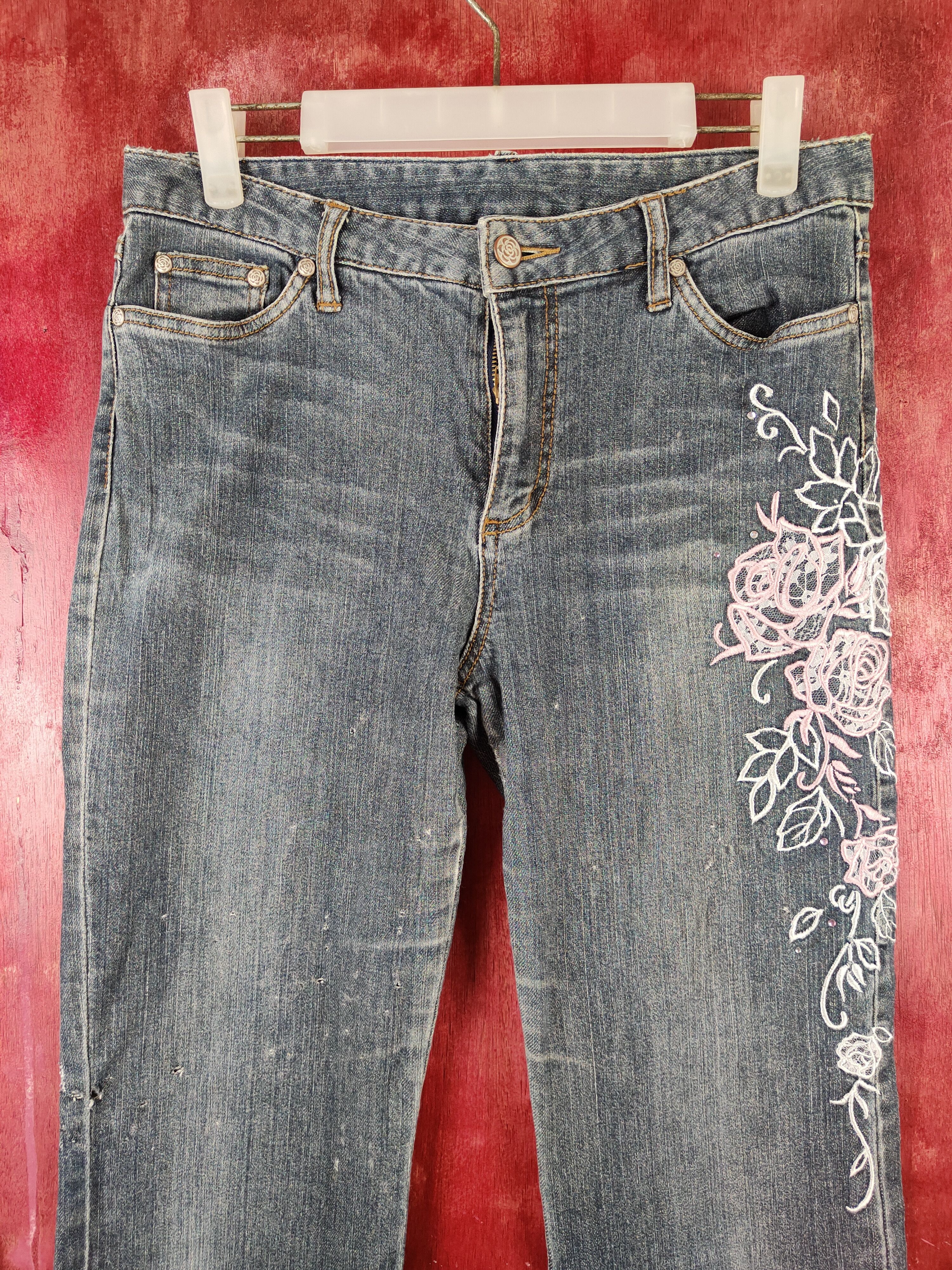 Japanese Brand Japanese Brand Dark Blue Distressed Ripped Jeans #S2127 Size 30" / US 8 / IT 44 - 2 Thumbnail