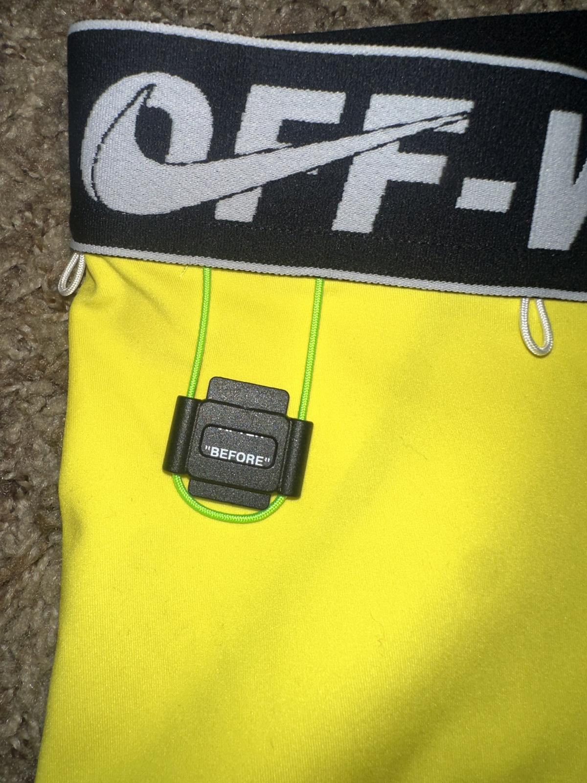 Nike OFF-WHITE x Nike Women's Training Shorts Opti Yellow Size 25" / US 0 / IT 36 - 3 Thumbnail