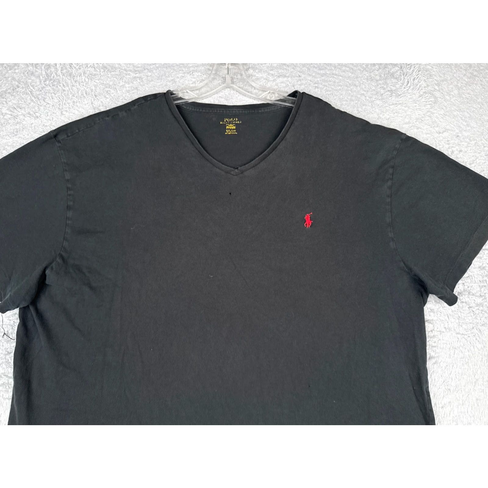 Ralph Lauren Polo Ralph Lauren Shirt Adult 2XL Black Short Sleeve Cotton V-Neck Polo Ralph Lauren Shirt Big & Tall Mens XL? Size US XXL / EU 58 / 5 - 4 Thumbnail